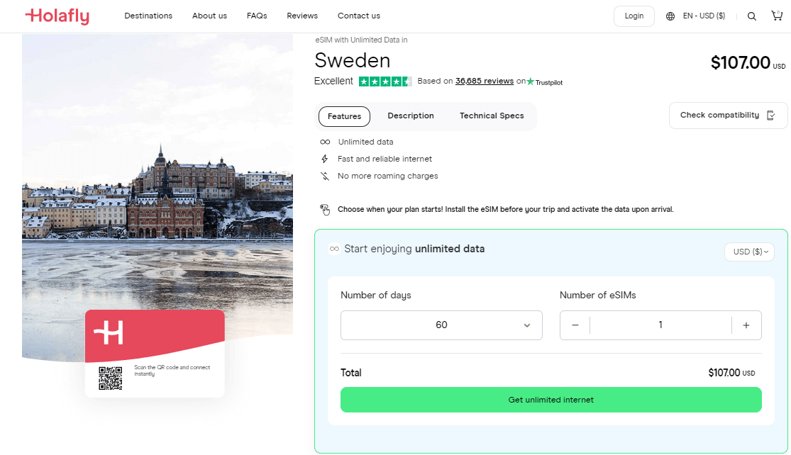 Holafly Sweden Esim Plans