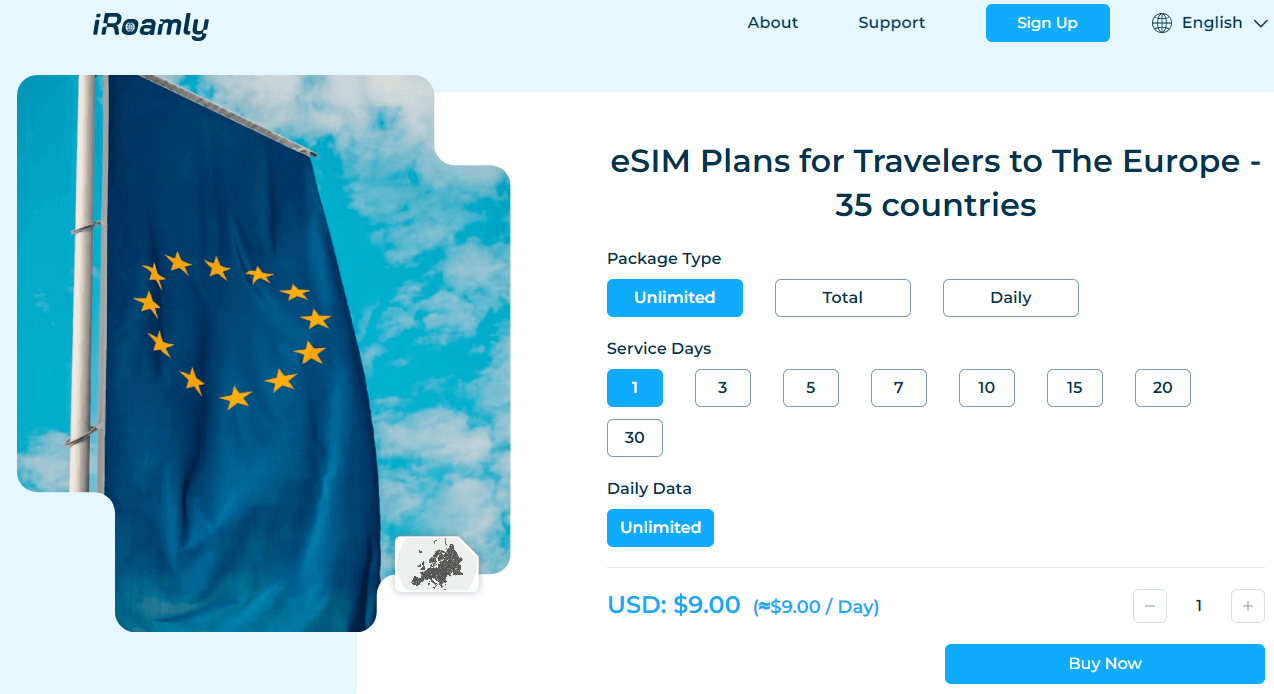 iRoamly 歐洲 eSIM 計劃