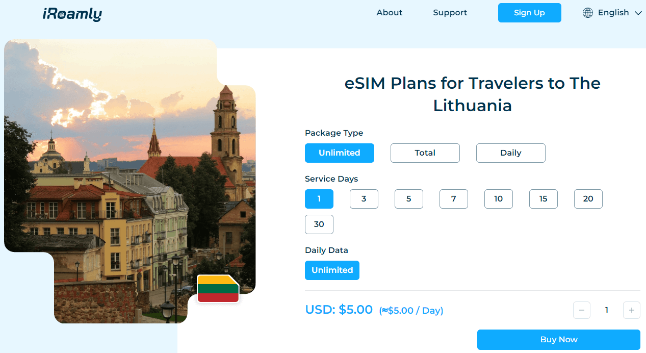 iRoamly Lithuania  Esim Plans