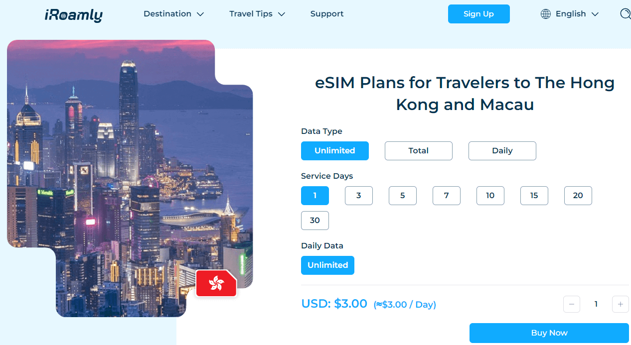 iRoamly Macau  Esim Plans