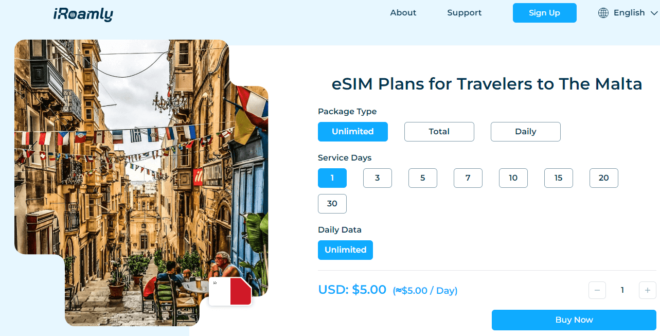 iRoamly Malta  Esim Plans