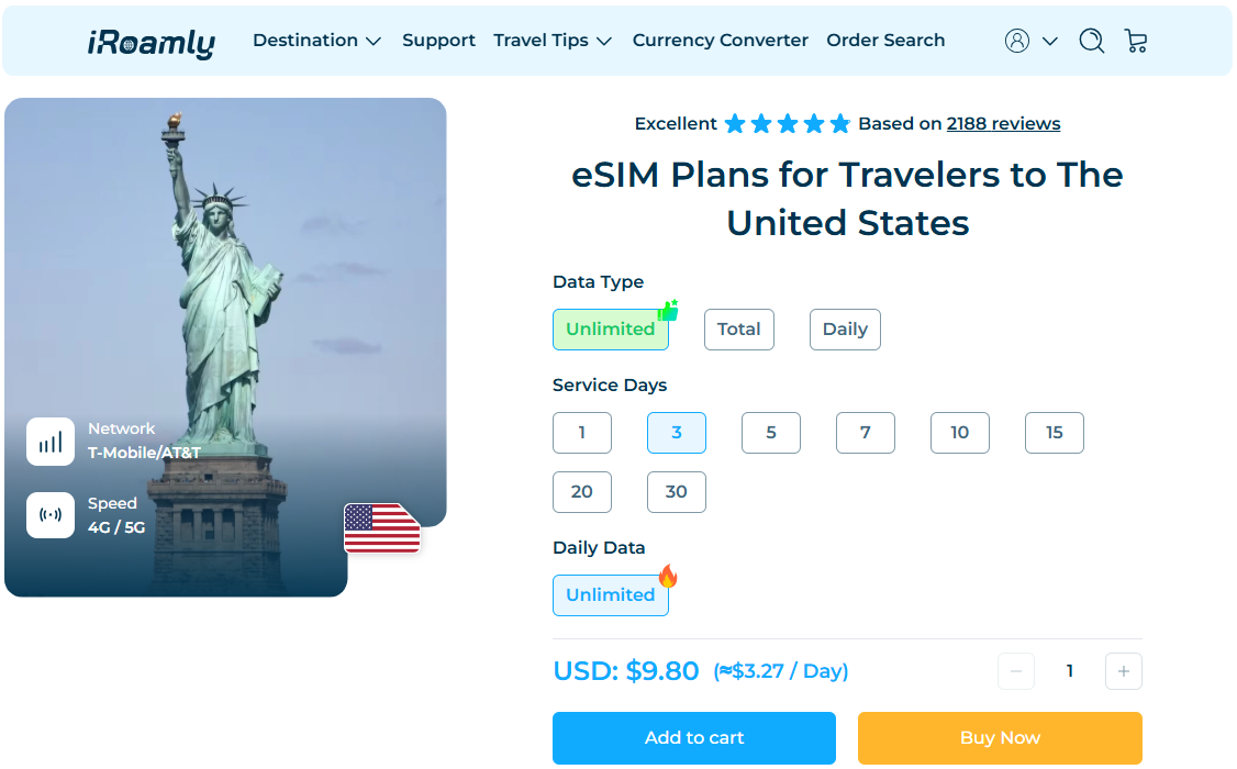iRoamly USA eSIM Plan