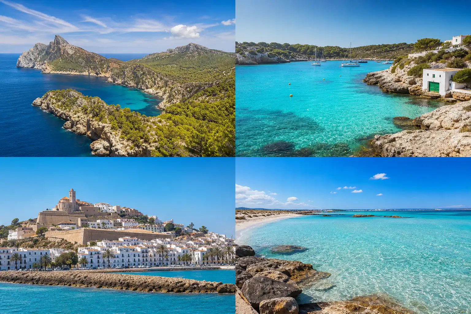 Mallorca Menorca Ibiza and Formentera landscape comparison Mallorca Menorca Ibiza and Formentera landscape comparison