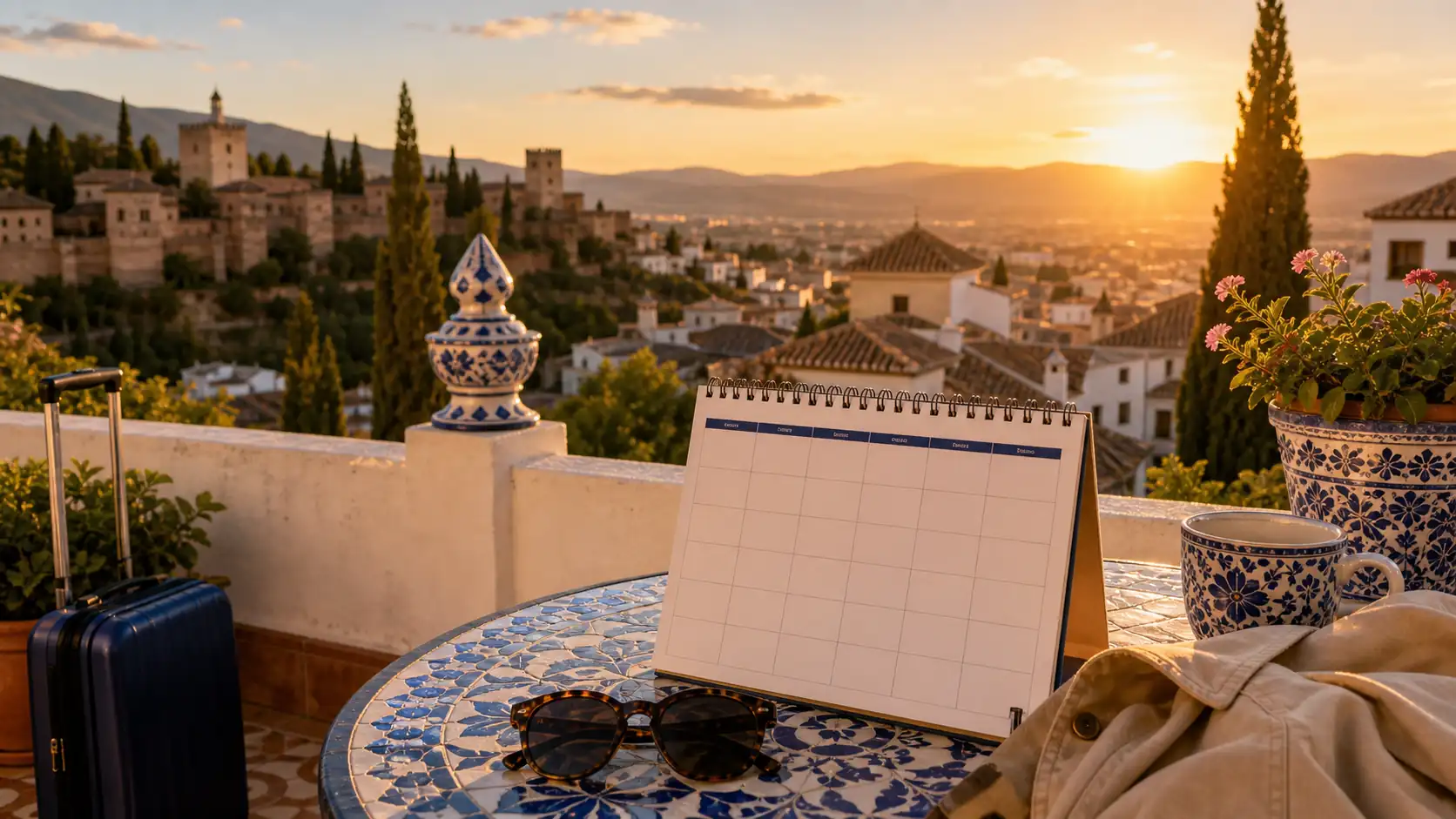 Spain terrace with seasonal planning items for final travel timing thoughts Spain terrace with seasonal planning items for final travel timing thoughts