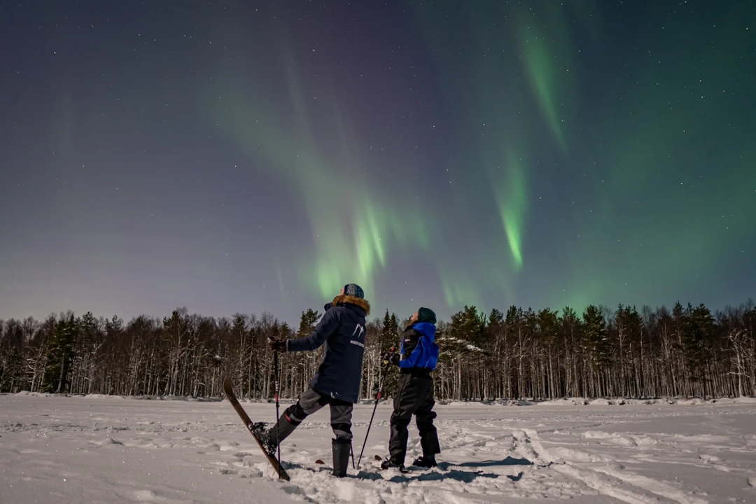 Cross-Country Skiing See the Northern Lights