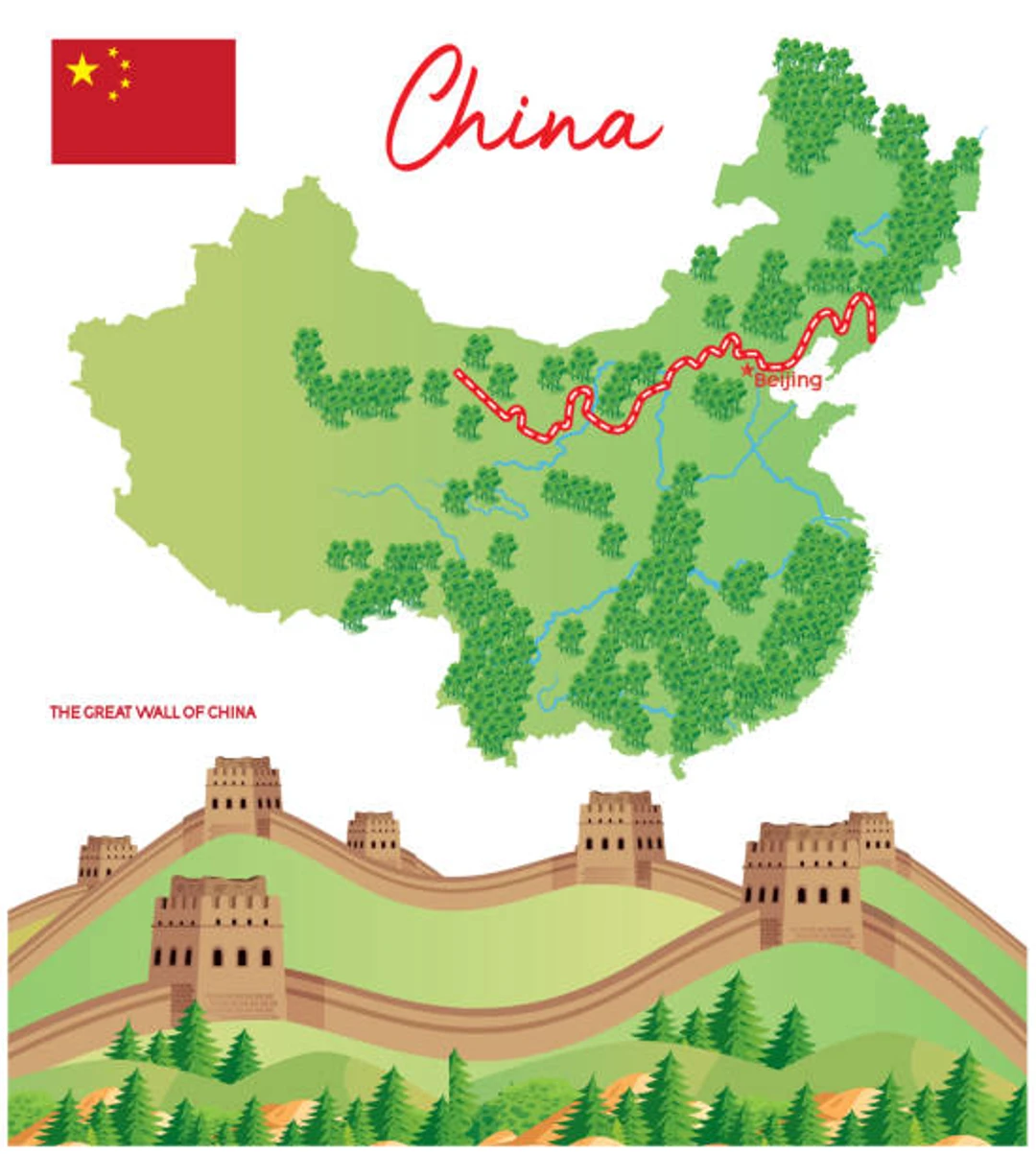 地圖上的中國長城