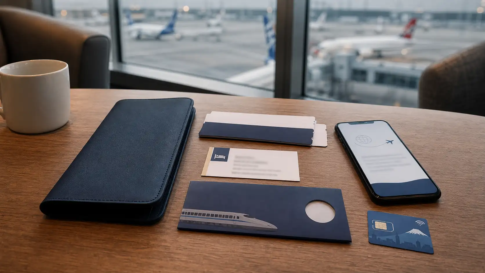 Japan arrival preparation with travel documents and mobile data setup Japan arrival preparation with travel documents and mobile data setup