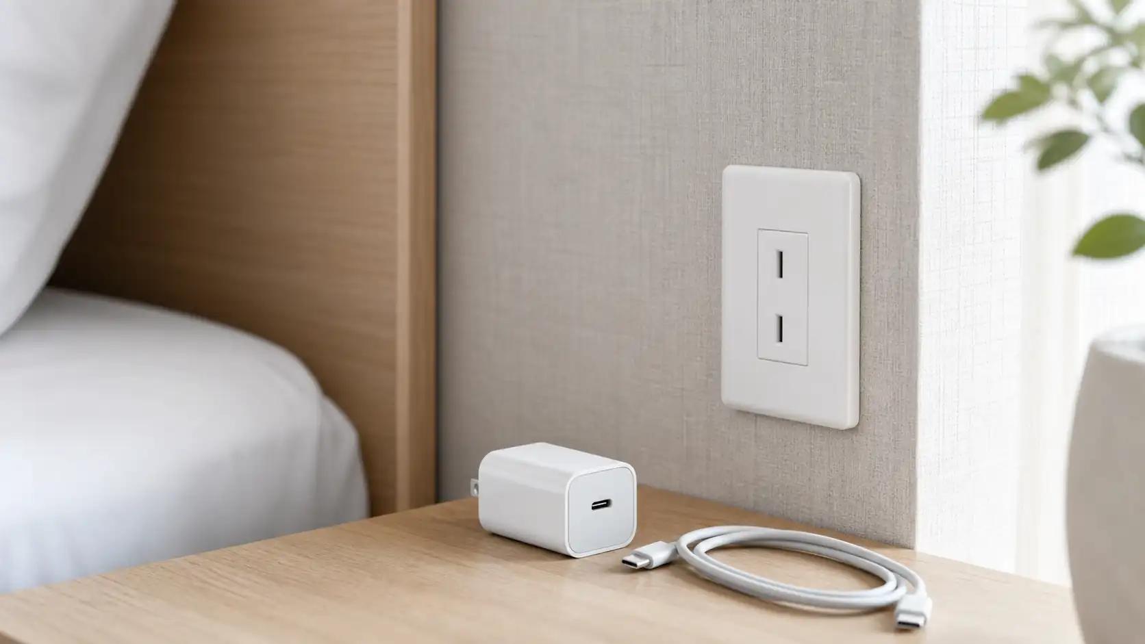 Type A outlet beside a USB-C charger in a Japanese hotel room Type A outlet beside a USB-C charger in a Japanese hotel room