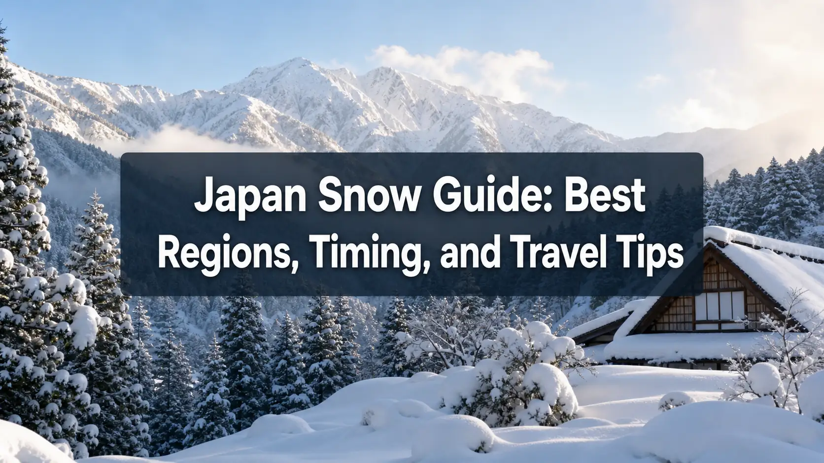 Japan snow mountain village with the article title overlay Japan snow mountain village with the article title overlay