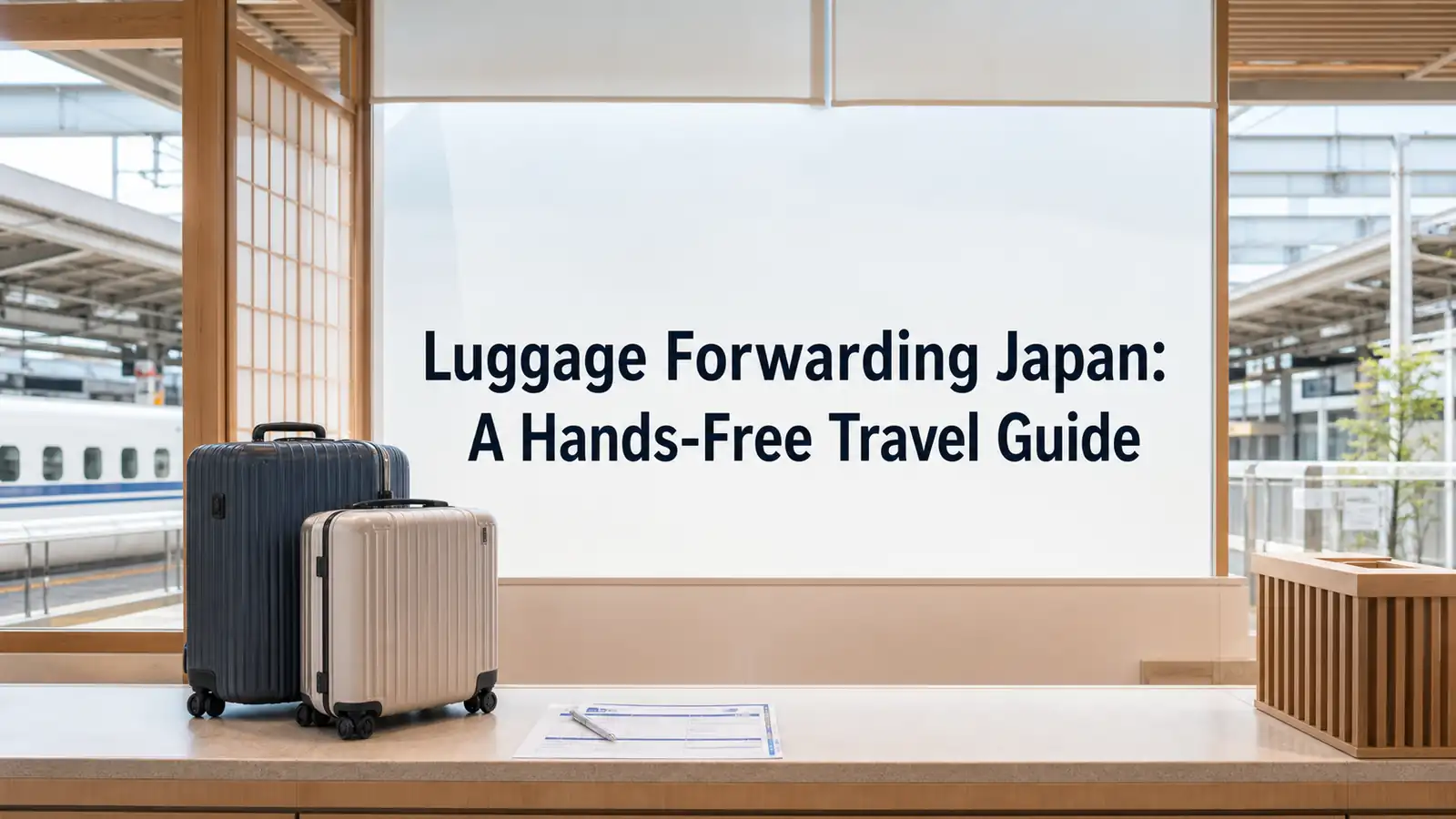 Luggage Forwarding Japan: A Hands-Free Travel Guide Suitcases prepared for luggage forwarding at a Japanese railway station