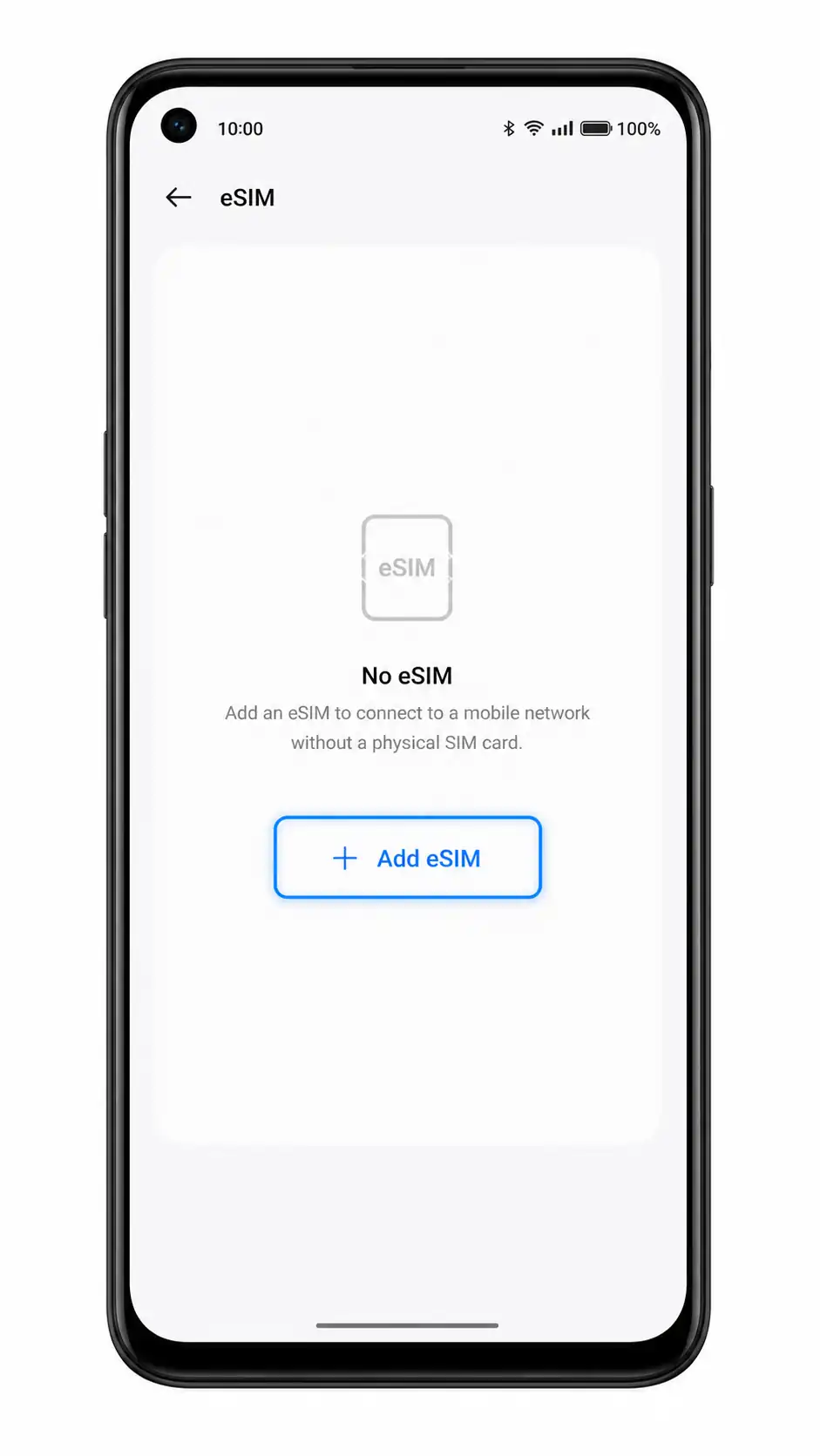 Oppo A55s 5G Step 3: Add eSIM highlighted