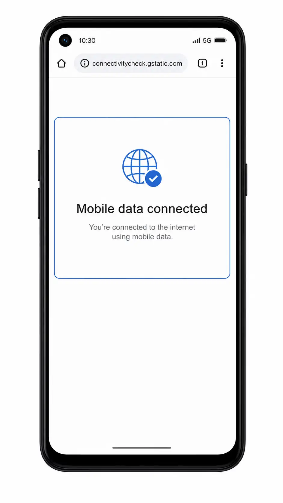 Oppo A55s 5G Step 14: Mobile data test connected