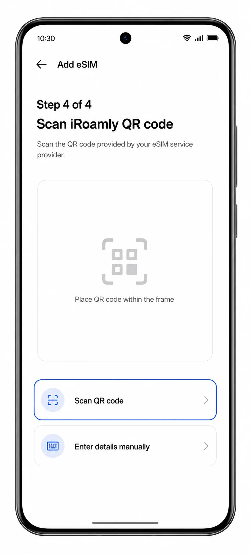 Oppo Reno 14 Pro Step 04: Scan QR code