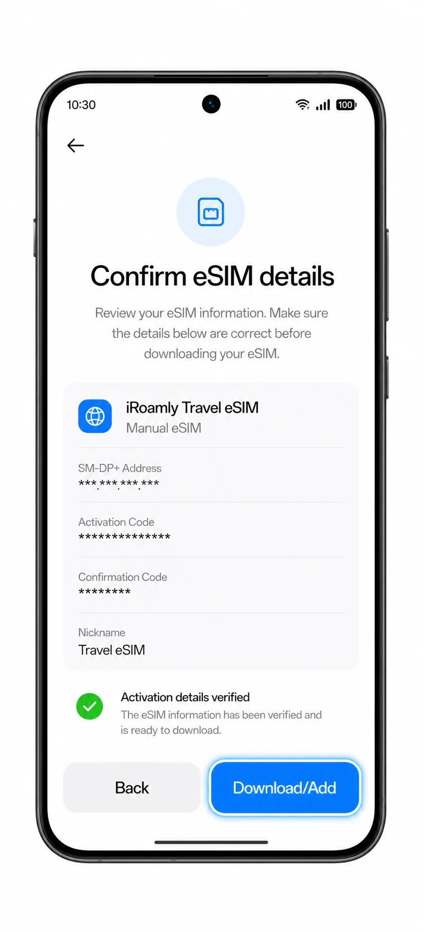 Oppo Reno 14 Pro Step 09: Confirm manual eSIM