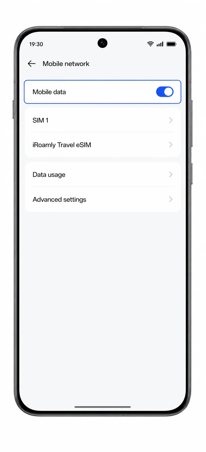 Oppo Reno 14 Pro Step 13: Mobile data menu