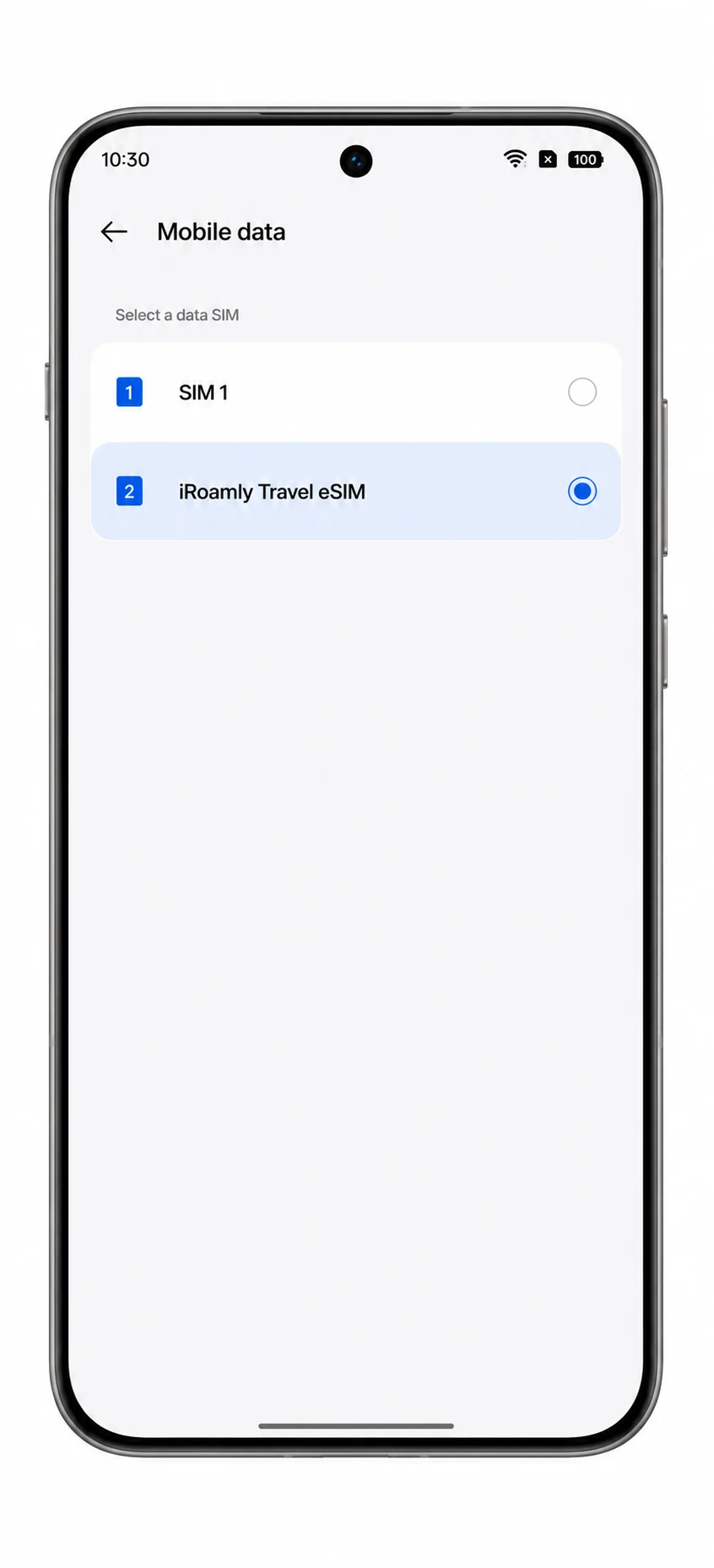 Oppo Reno 14 Pro Step 14: Select iRoamly data line