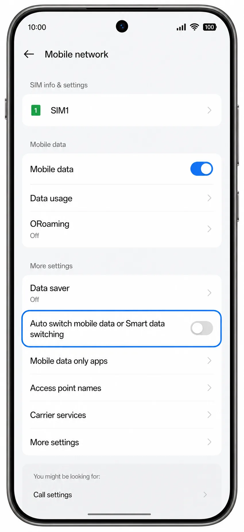 Oppo Reno 15 Pro Step 13: Avoid data switching
