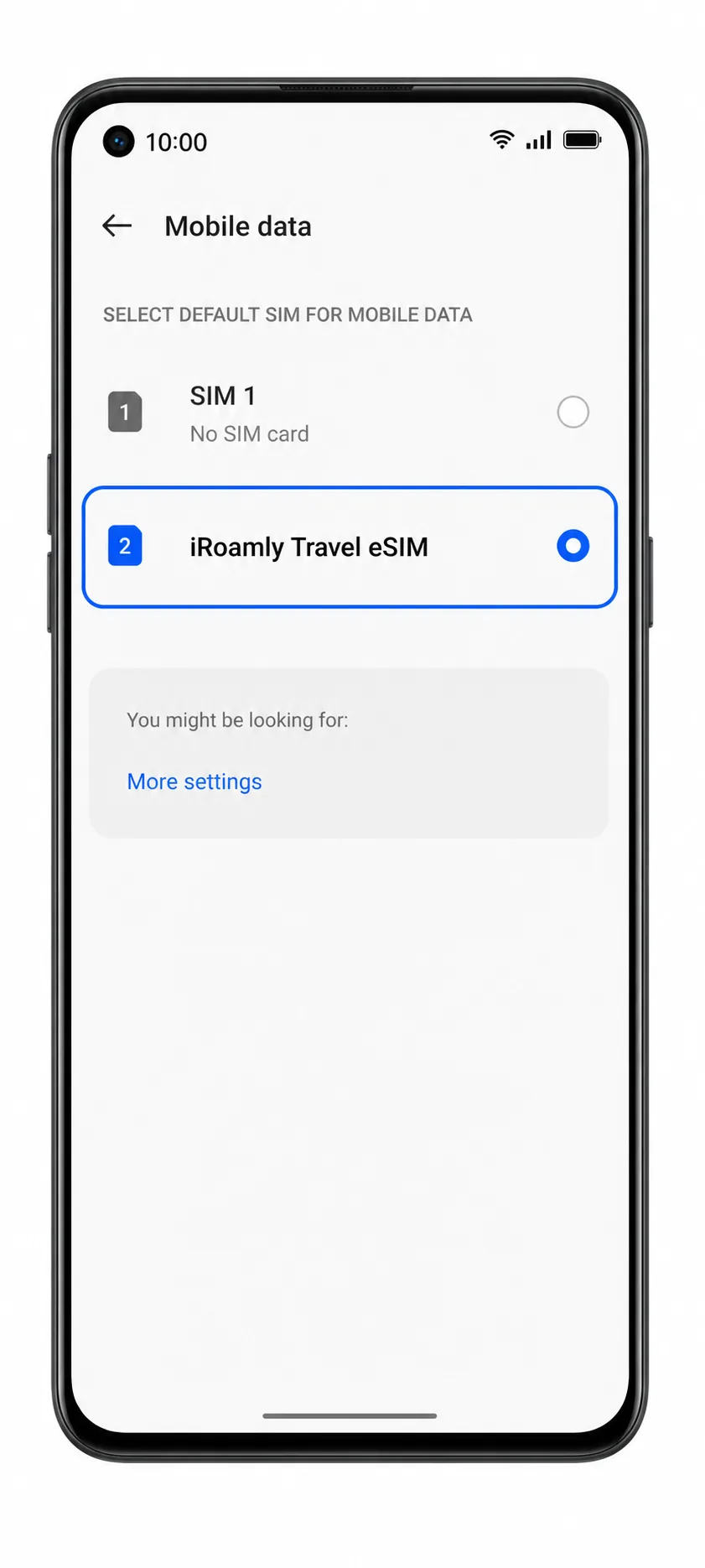 Oppo Reno 9A Step 13: Mobile data line selection