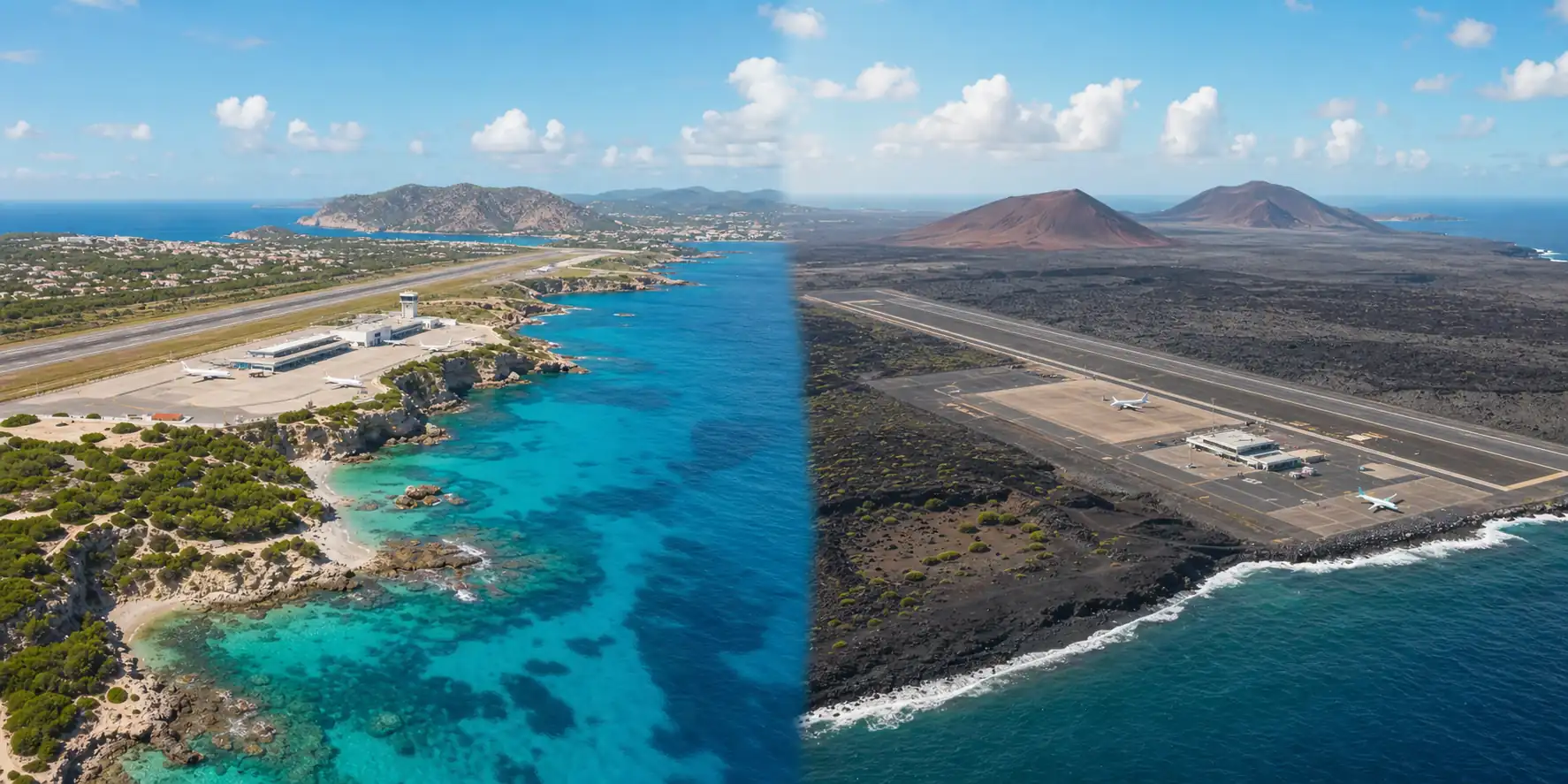 Balearic and Canary Island airports in coastal landscapes Balearic and Canary Island airports in coastal landscapes