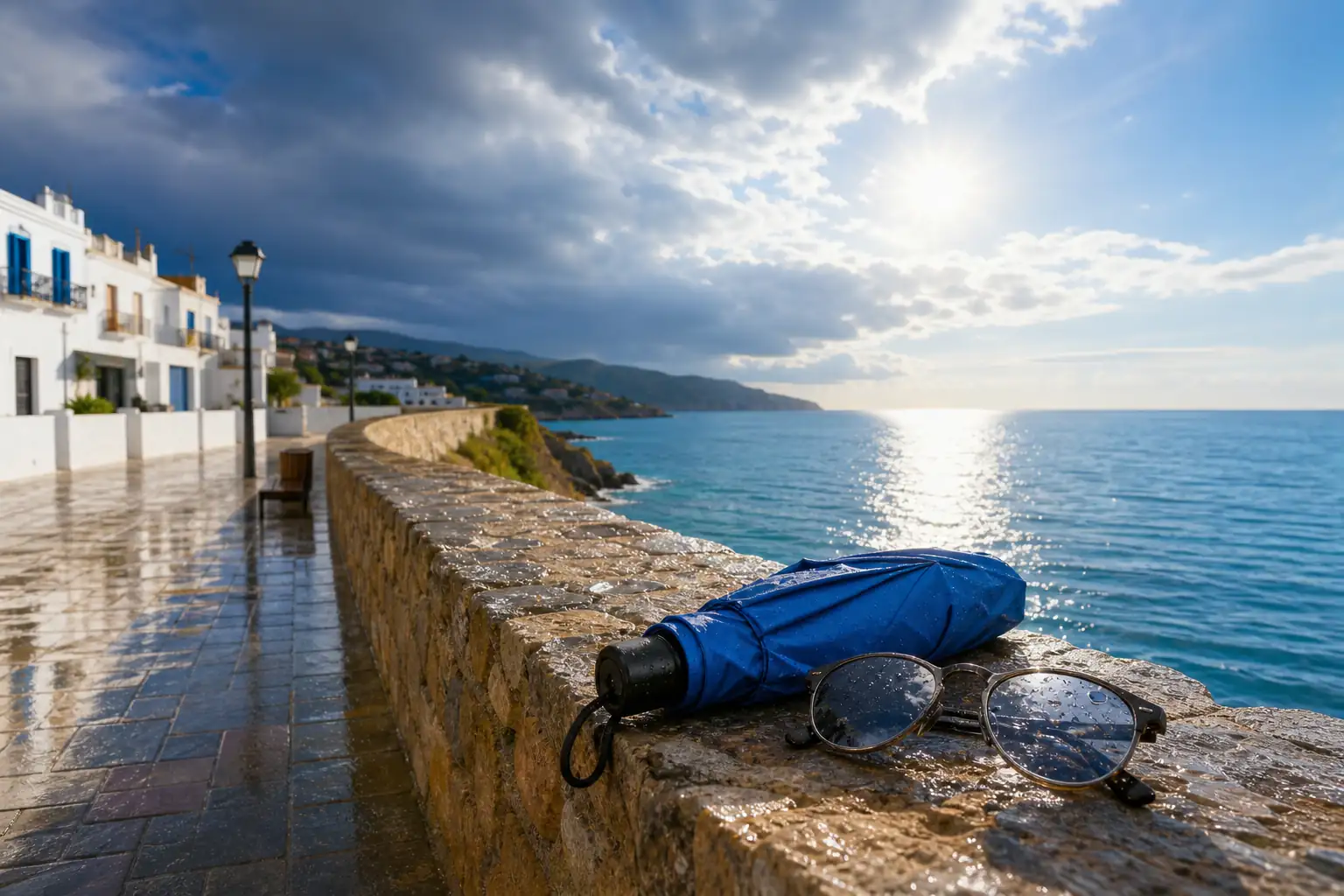 Spanish coast after a May shower with sunshine returning Spanish coast after a May shower with sunshine returning