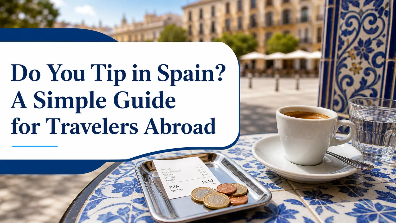 Do You Tip in Spain? A Simple Guide for Travelers Abroad cover with cafe bill and coins Do You Tip in Spain? A Simple Guide for Travelers Abroad cover with cafe bill and coins