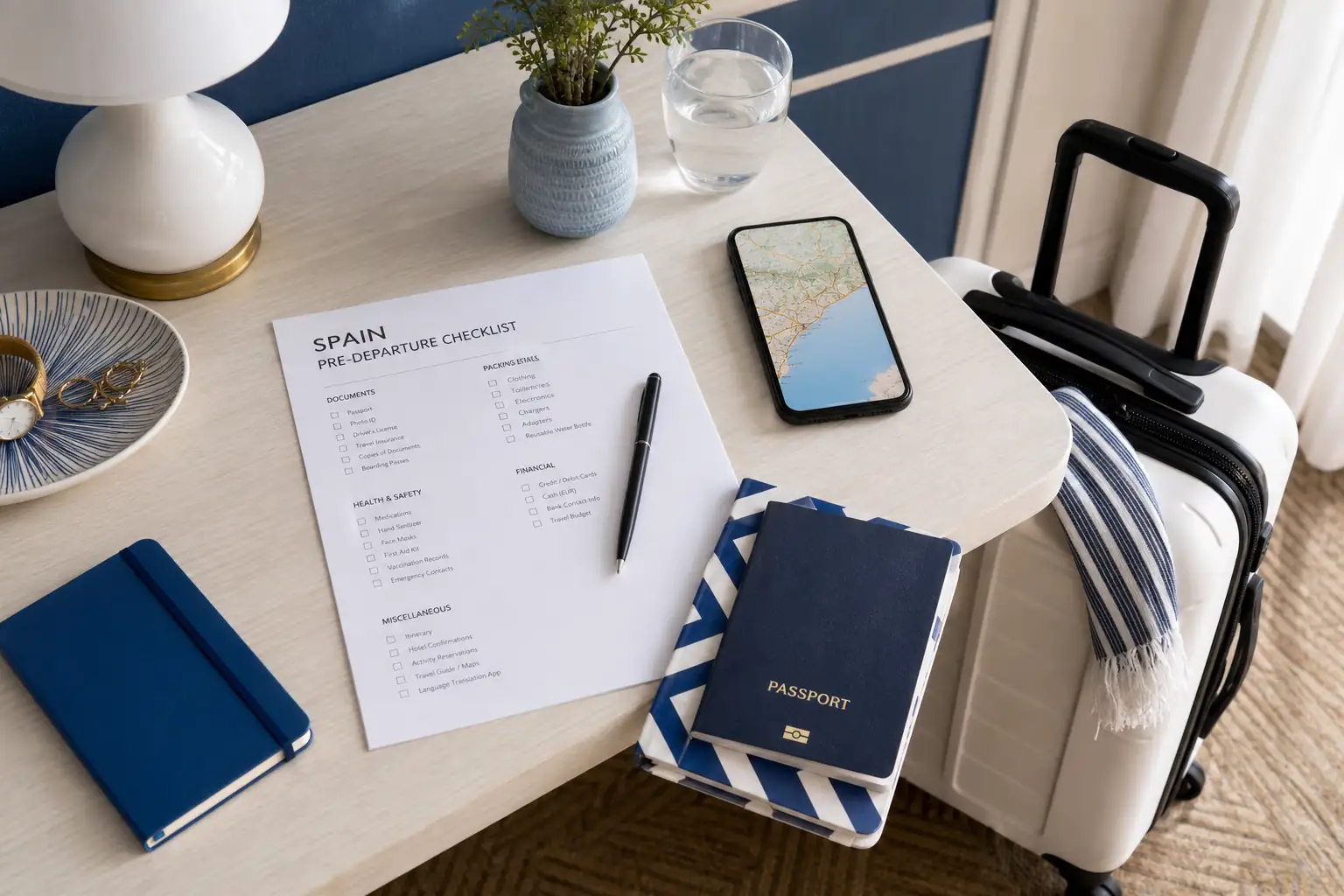 Spain pre-departure entry checklist for American travelers Daftar periksa masuk sebelum keberangkatan ke Spanyol untuk pelancong Amerika