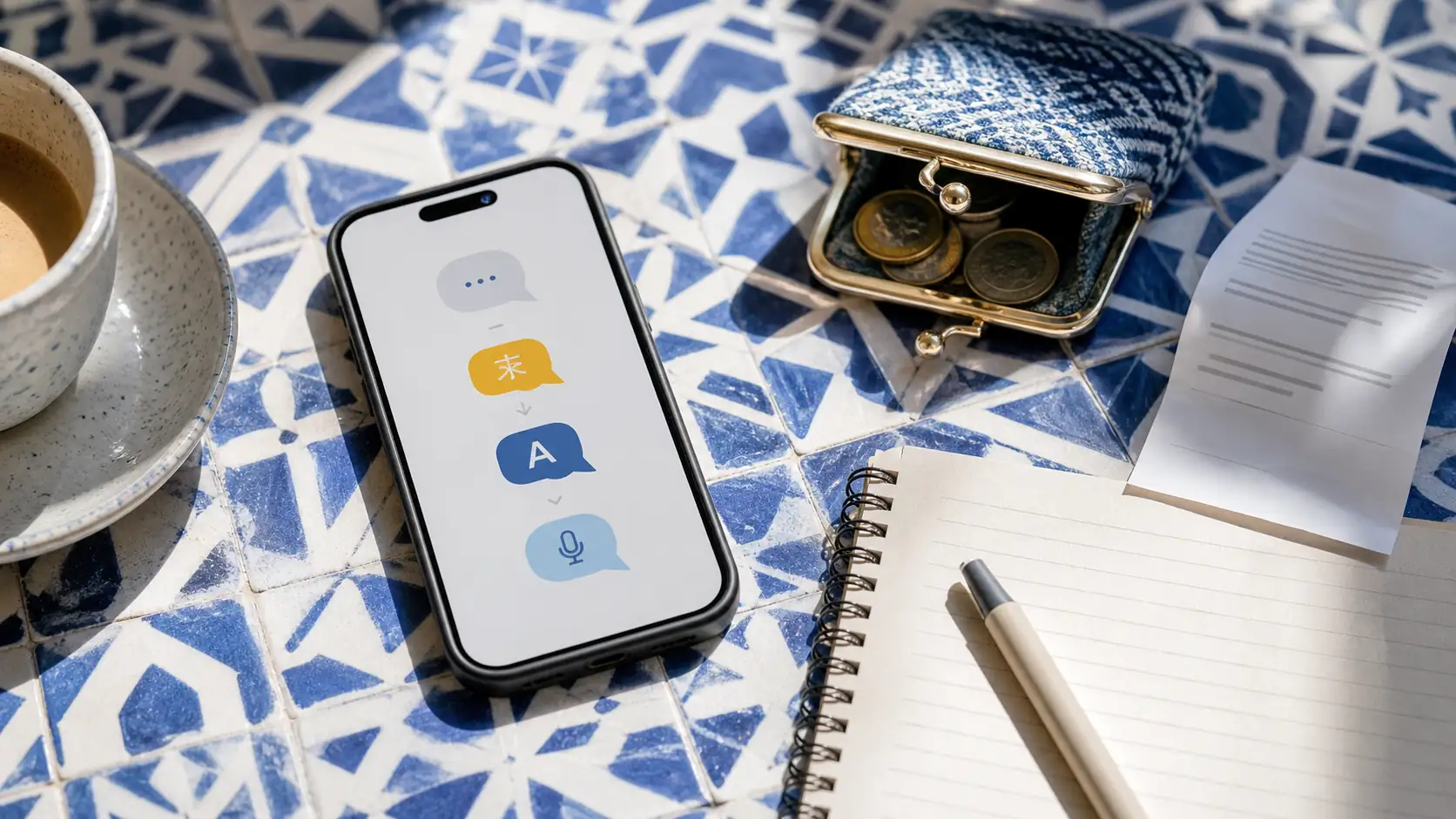 Phone translation tools and coin purse for Spain travel etiquette Phone translation tools and coin purse for Spain travel etiquette