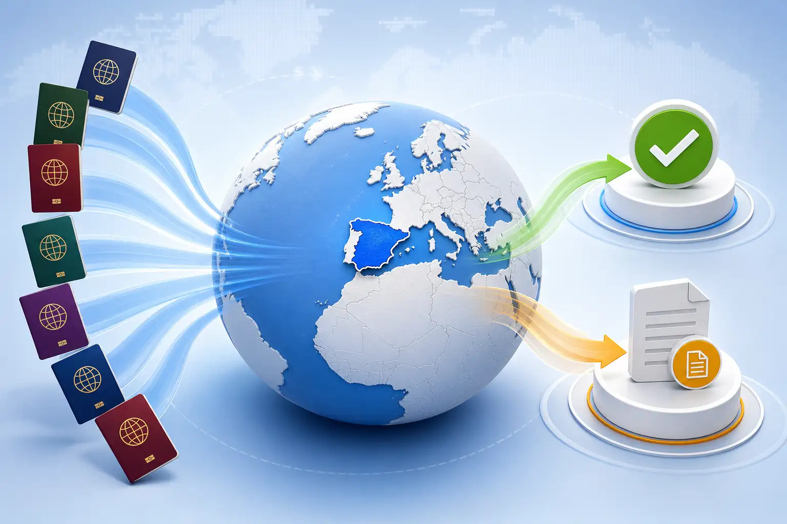 Global passports flowing toward visa-free and visa-required routes for Spain Global passports flowing toward visa-free and visa-required routes for Spain