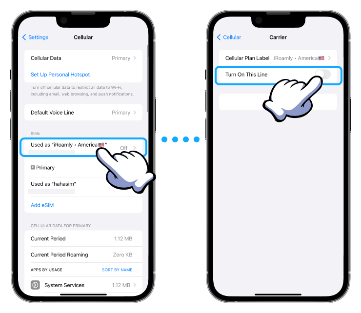 Passos para desativar a função Ligar Esta Linha no iOS