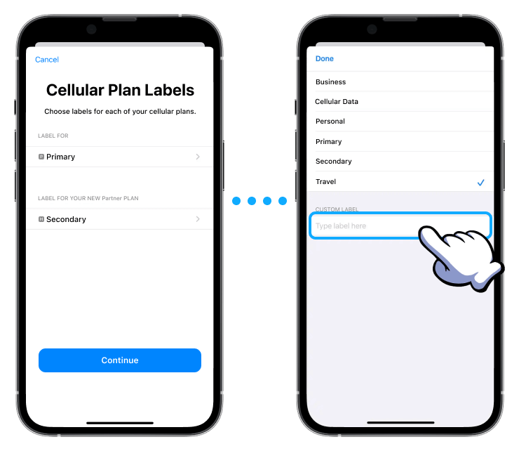 Passos do iOS para Criar Rótulos de Planos Celulares