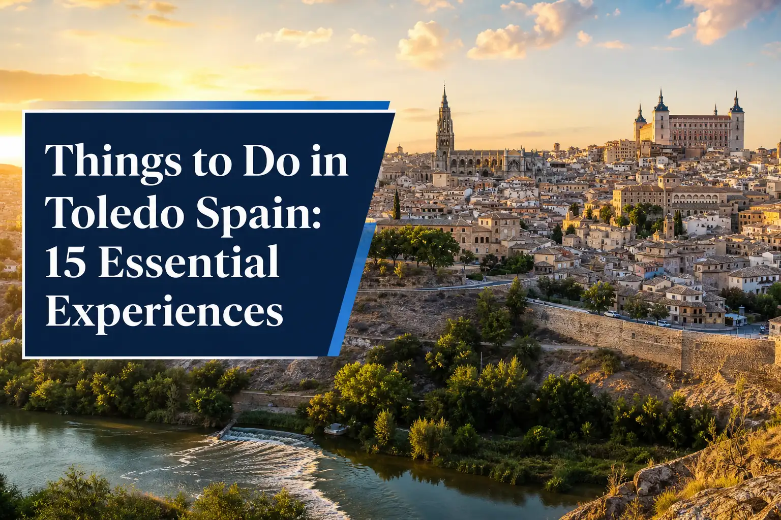 Things to Do in Toledo Spain: 15 Essential Experiences cover with Toledo skyline Things to Do in Toledo Spain: 15 Essential Experiences cover with Toledo skyline