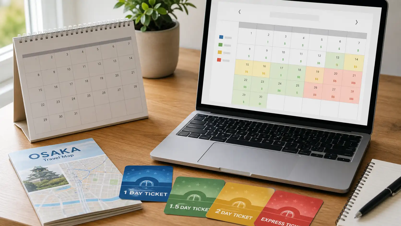 Calendar and ticket planning setup for Universal Studios Japan tickets Calendar and ticket planning setup for Universal Studios Japan tickets
