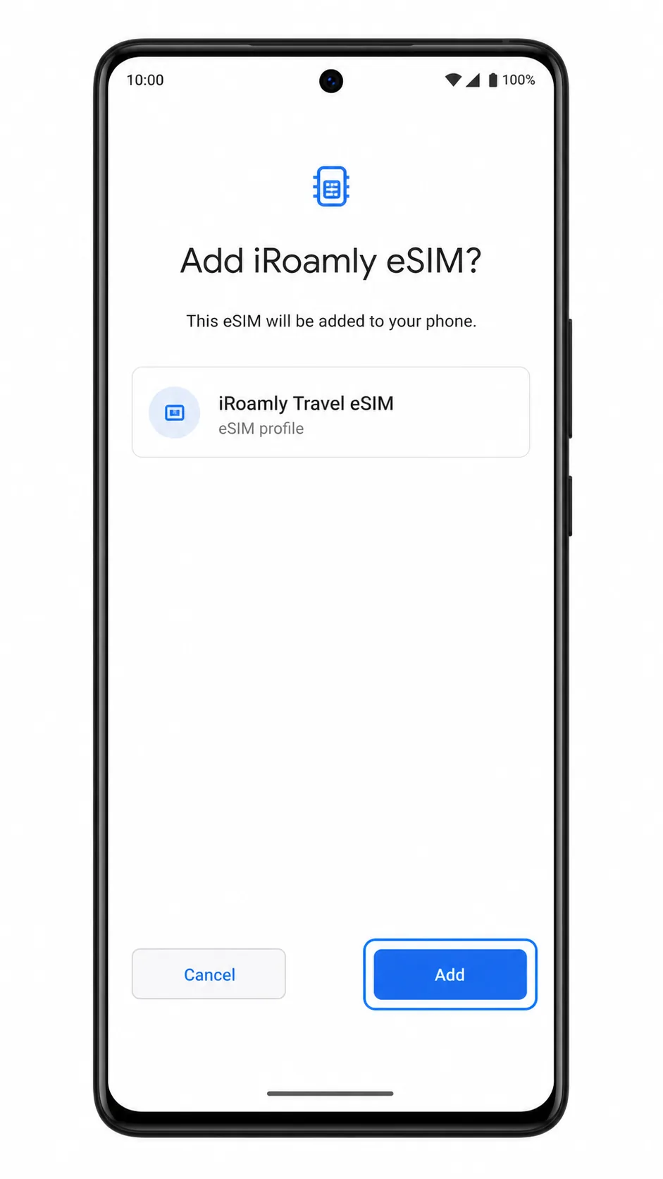 Vivo V29 Step 6: Add iRoamly eSIM profile confirmation