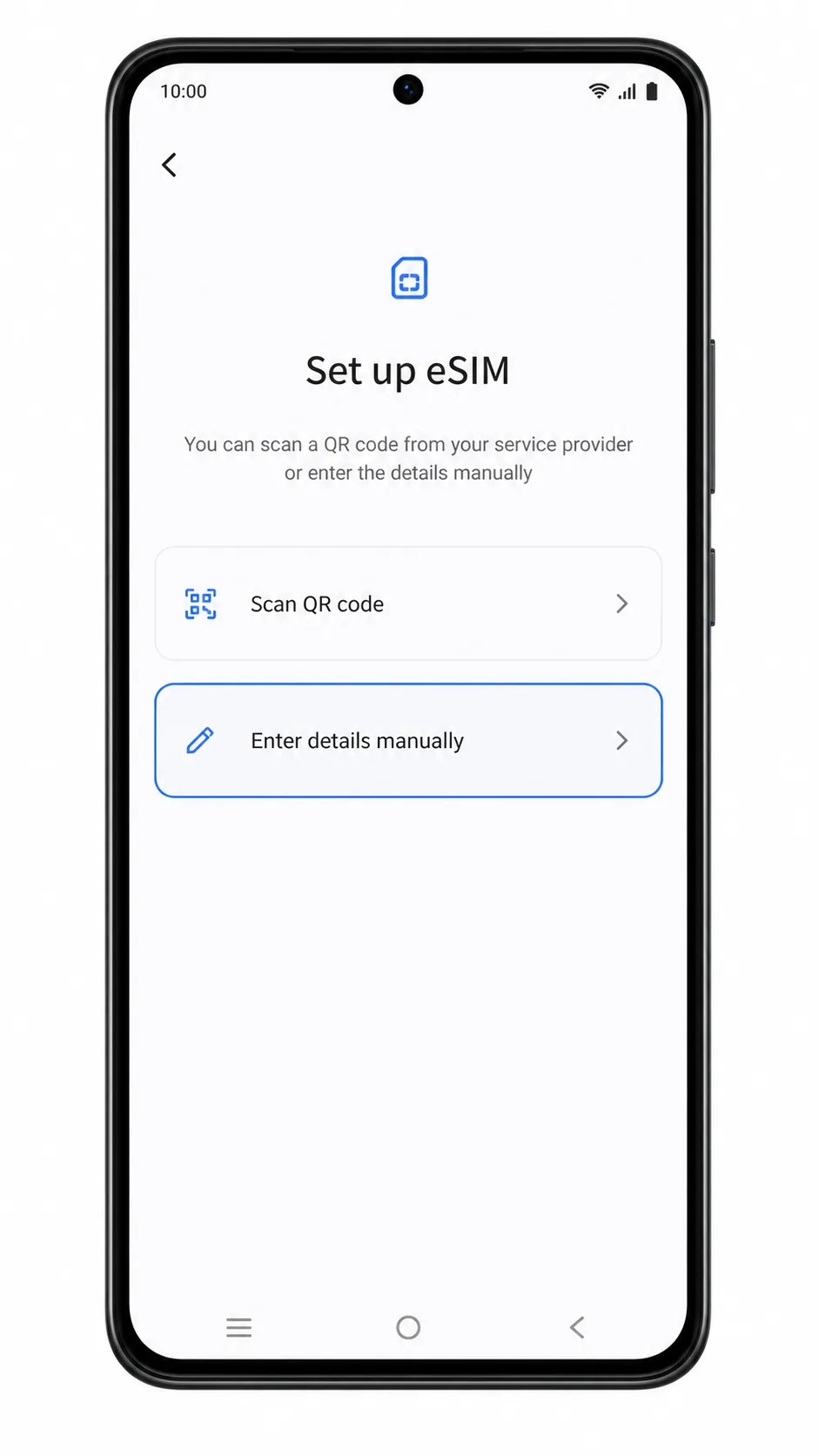 Vivo V40 lite Step 07: Enter details manually