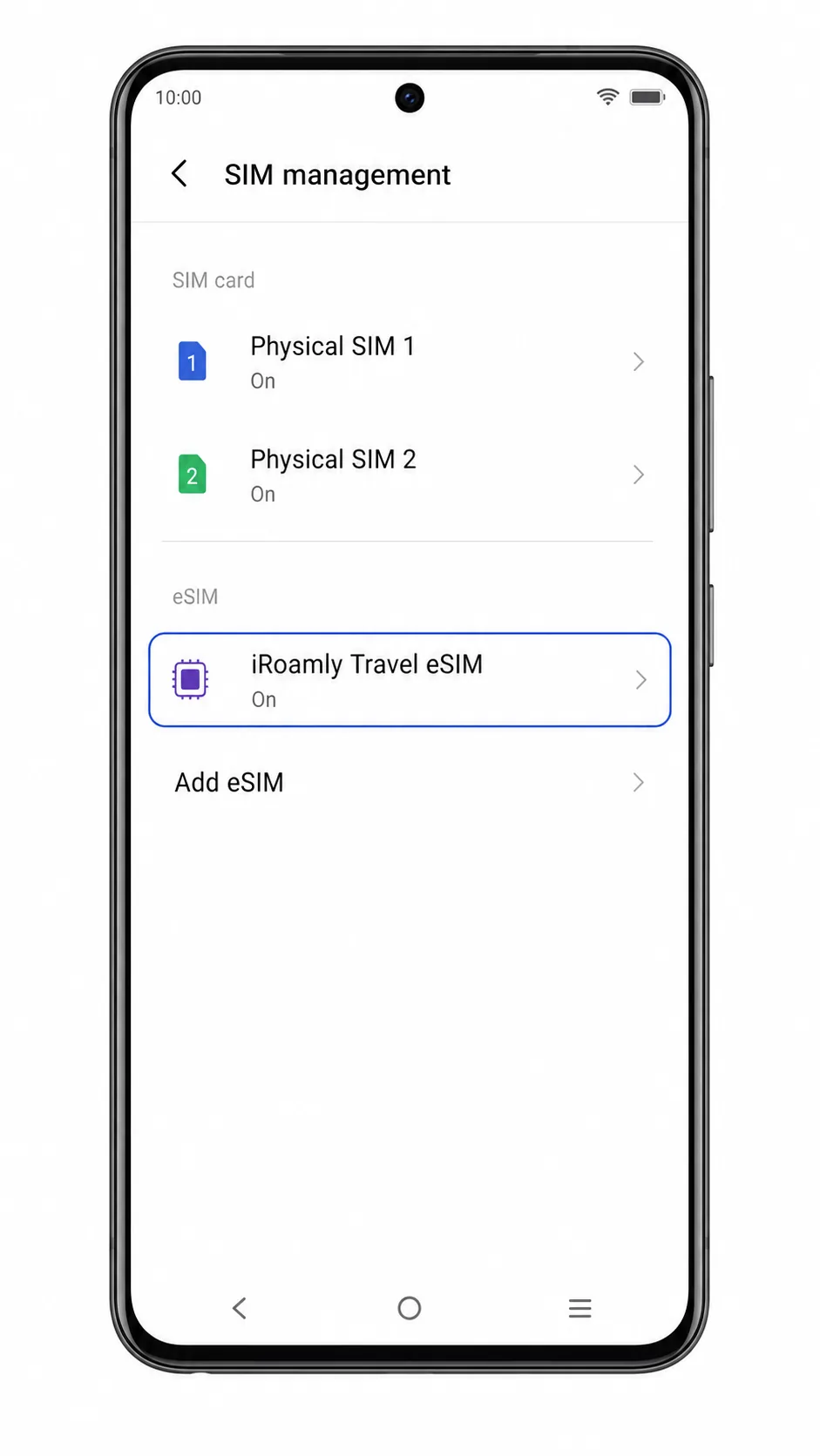 Vivo V40 lite Step 10: iRoamly line in SIM management