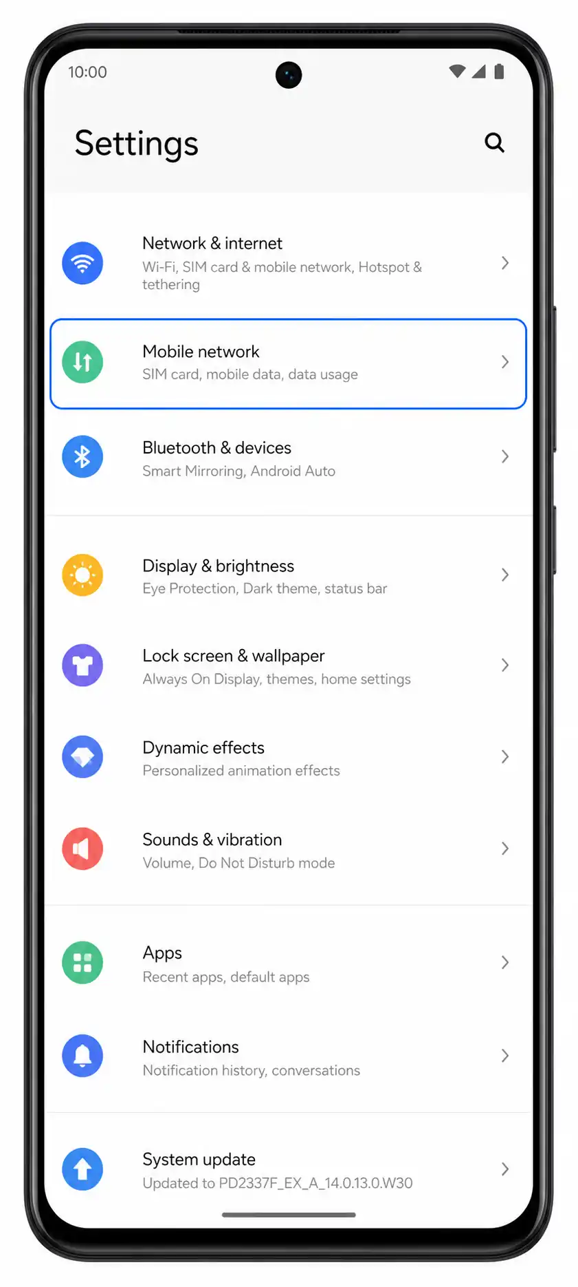 Vivo V40 SE Step 01: Mobile network in Settings