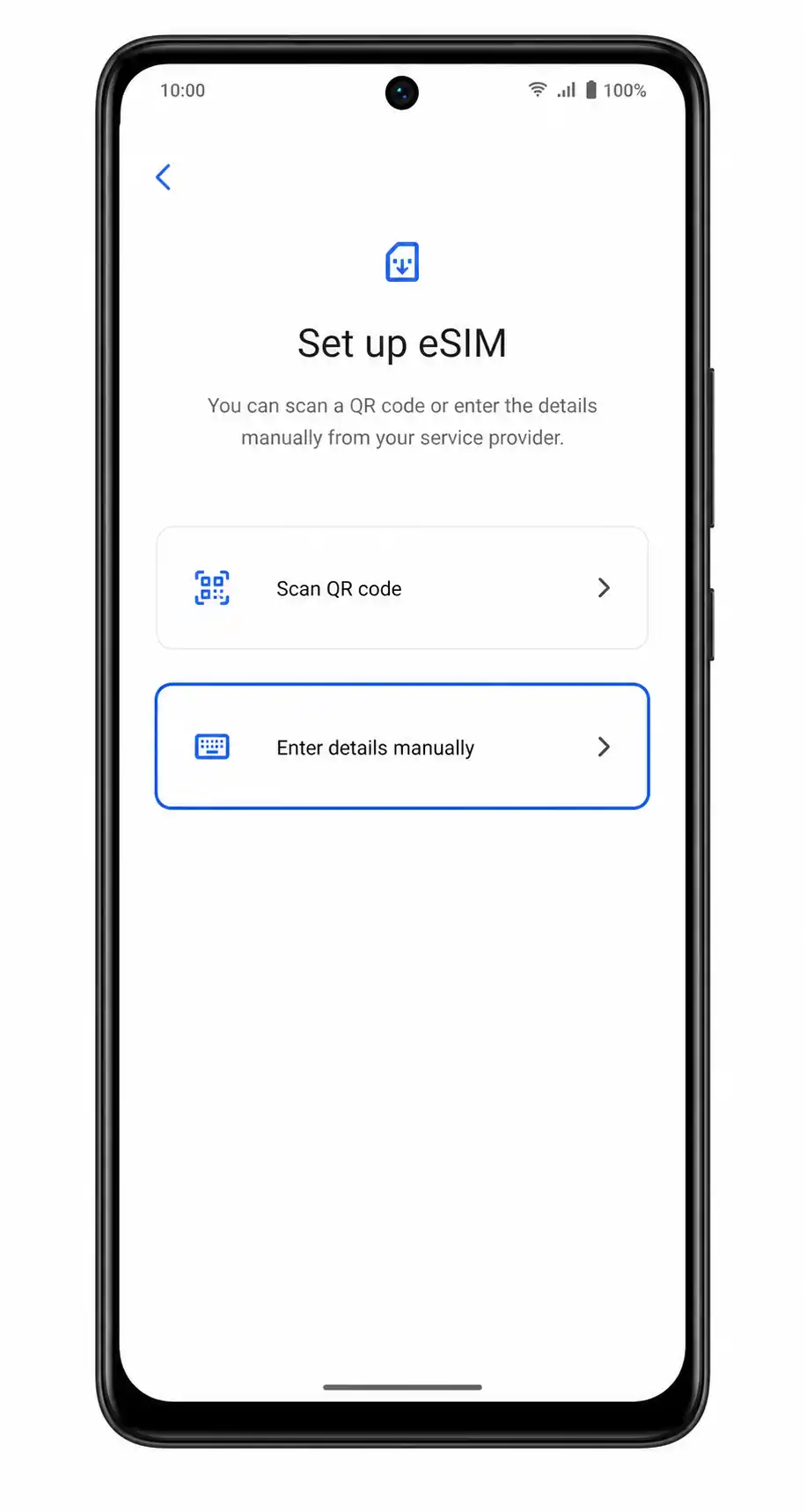 Vivo V40 SE Step 07: Enter details manually