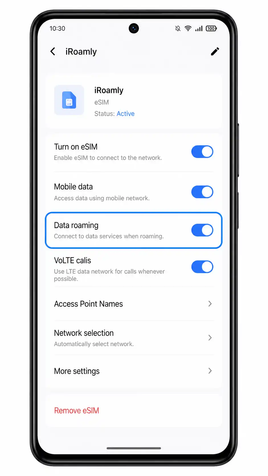 Vivo V40 SE Step 12: Enable data roaming