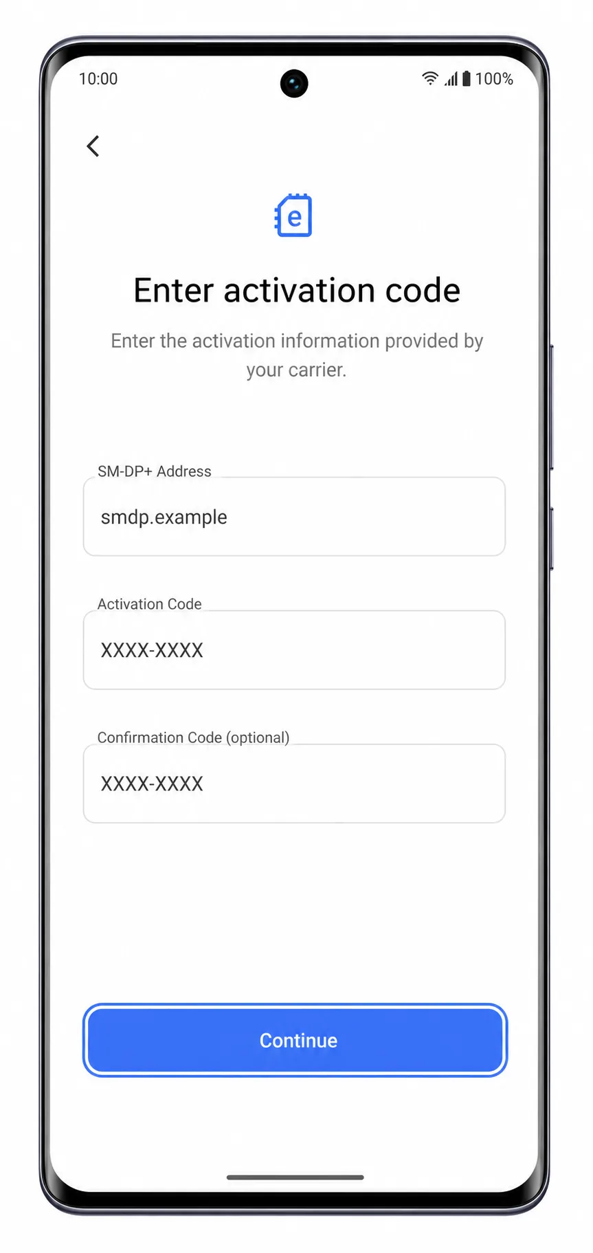 Vivo V40 Step 07: Manual activation details