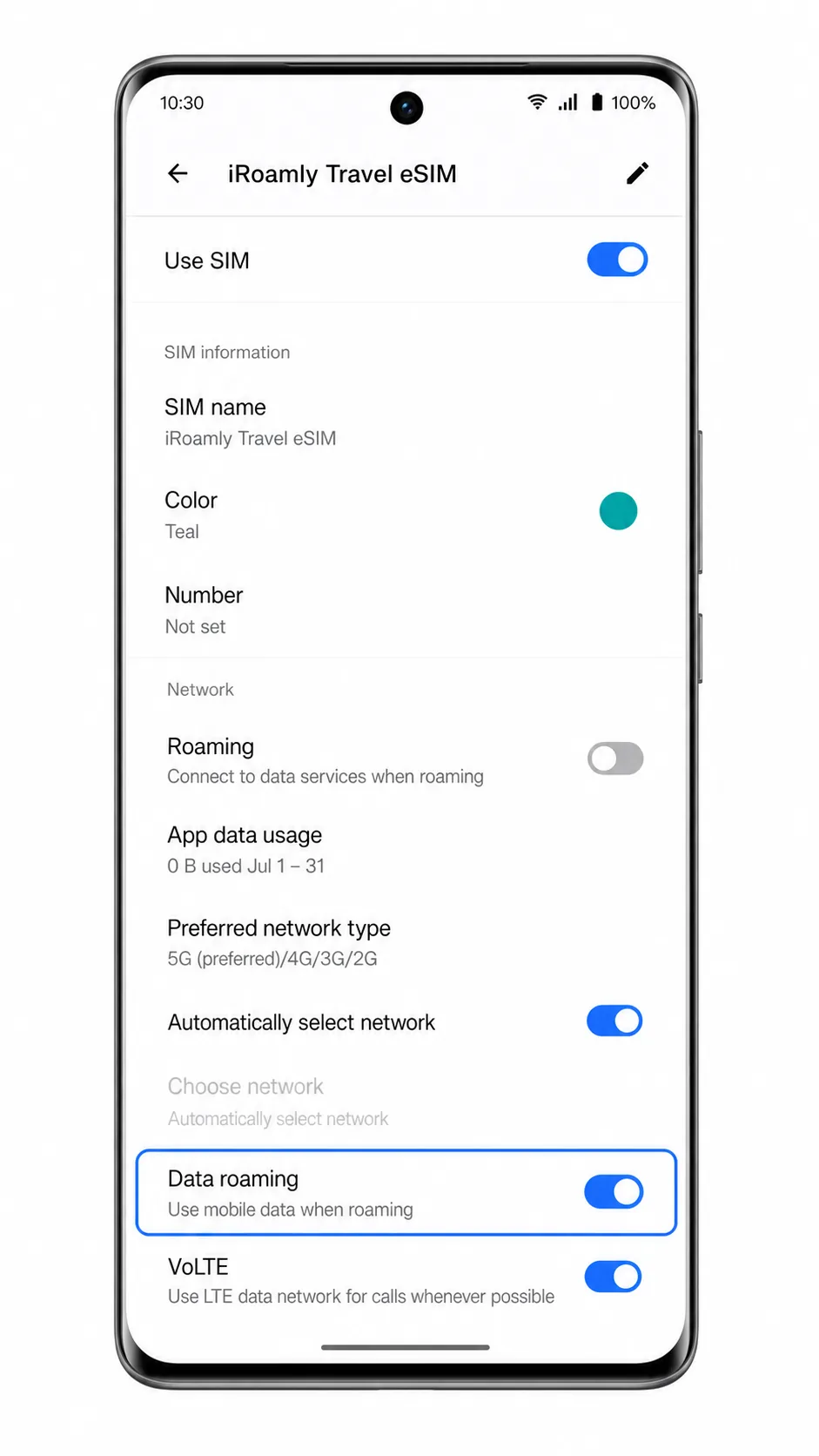 Vivo V40 Step 11: Enable data roaming