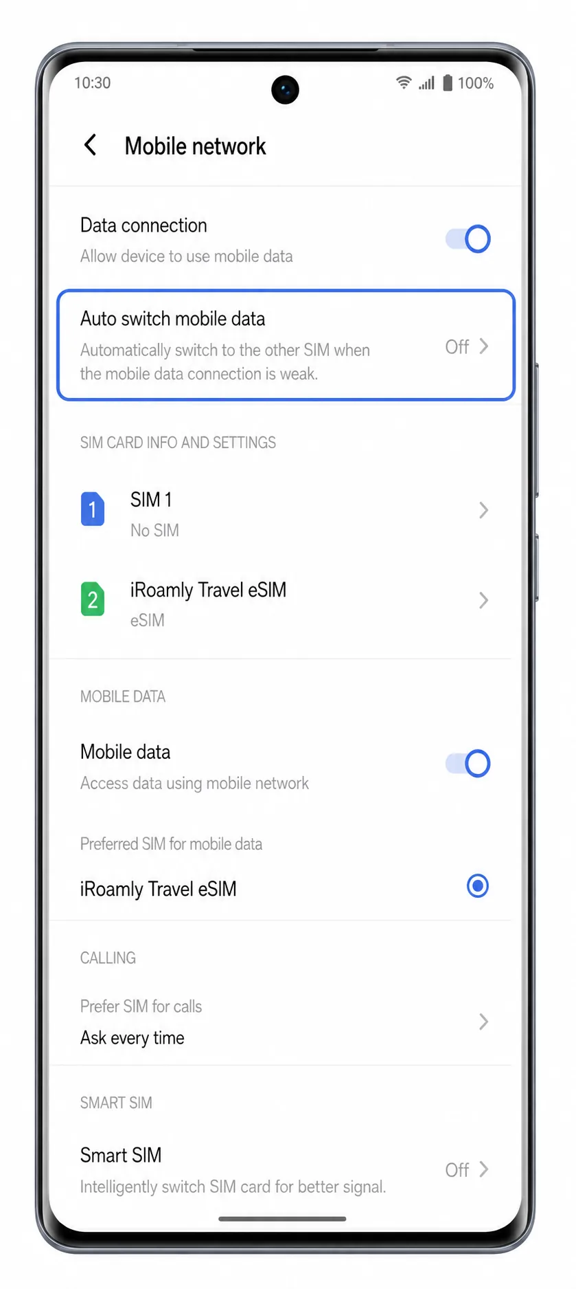 Vivo V40 Step 12: Disable automatic data switching