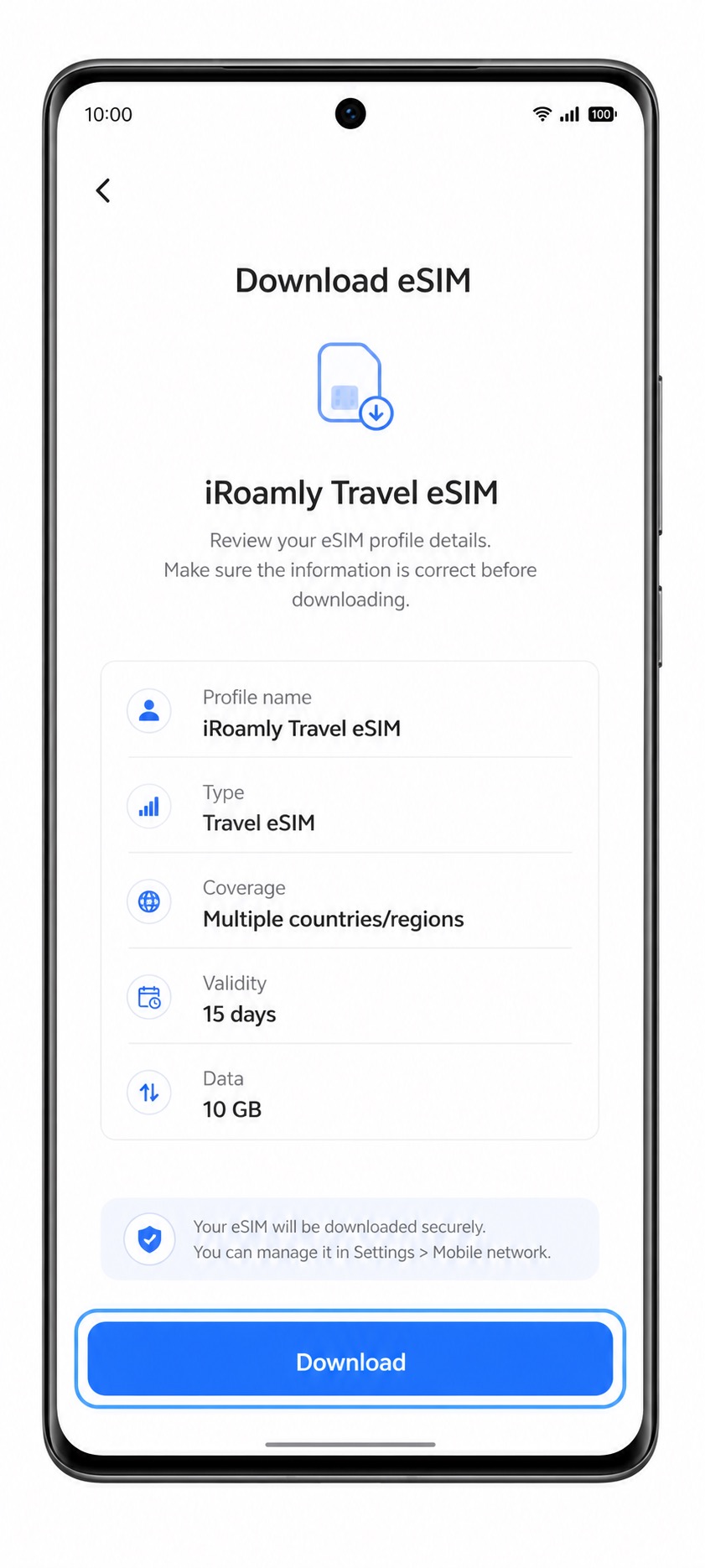 Vivo X100 Pro Step 06: Download eSIM profile
