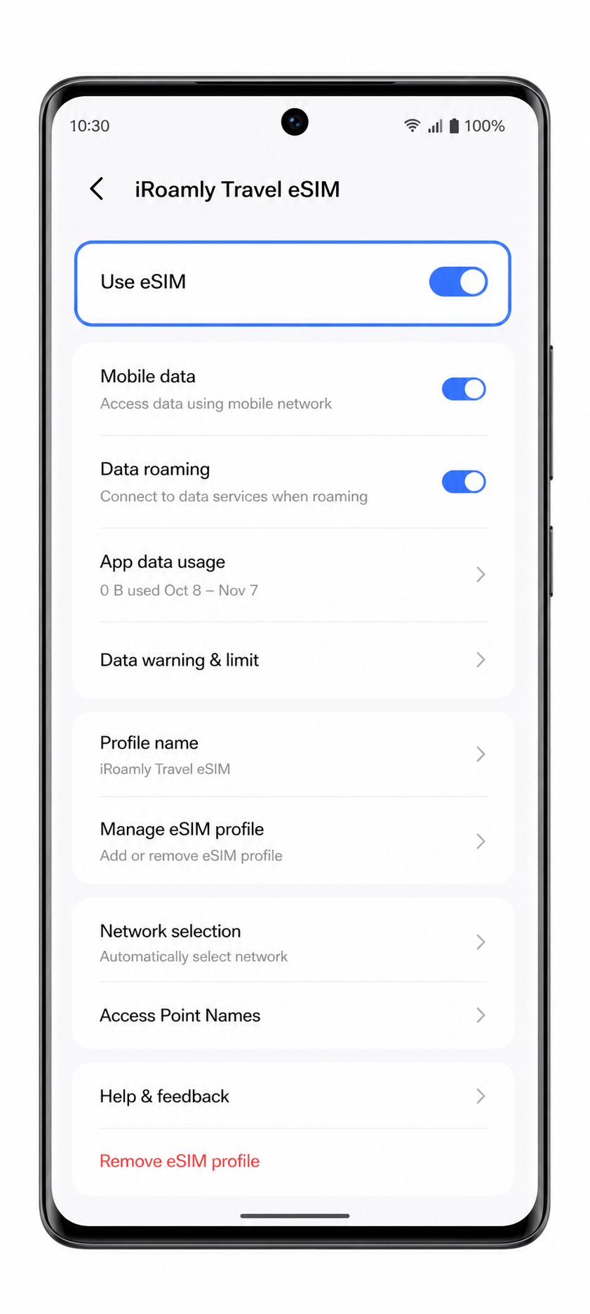 Vivo X100 Pro Step 11: eSIM line enabled
