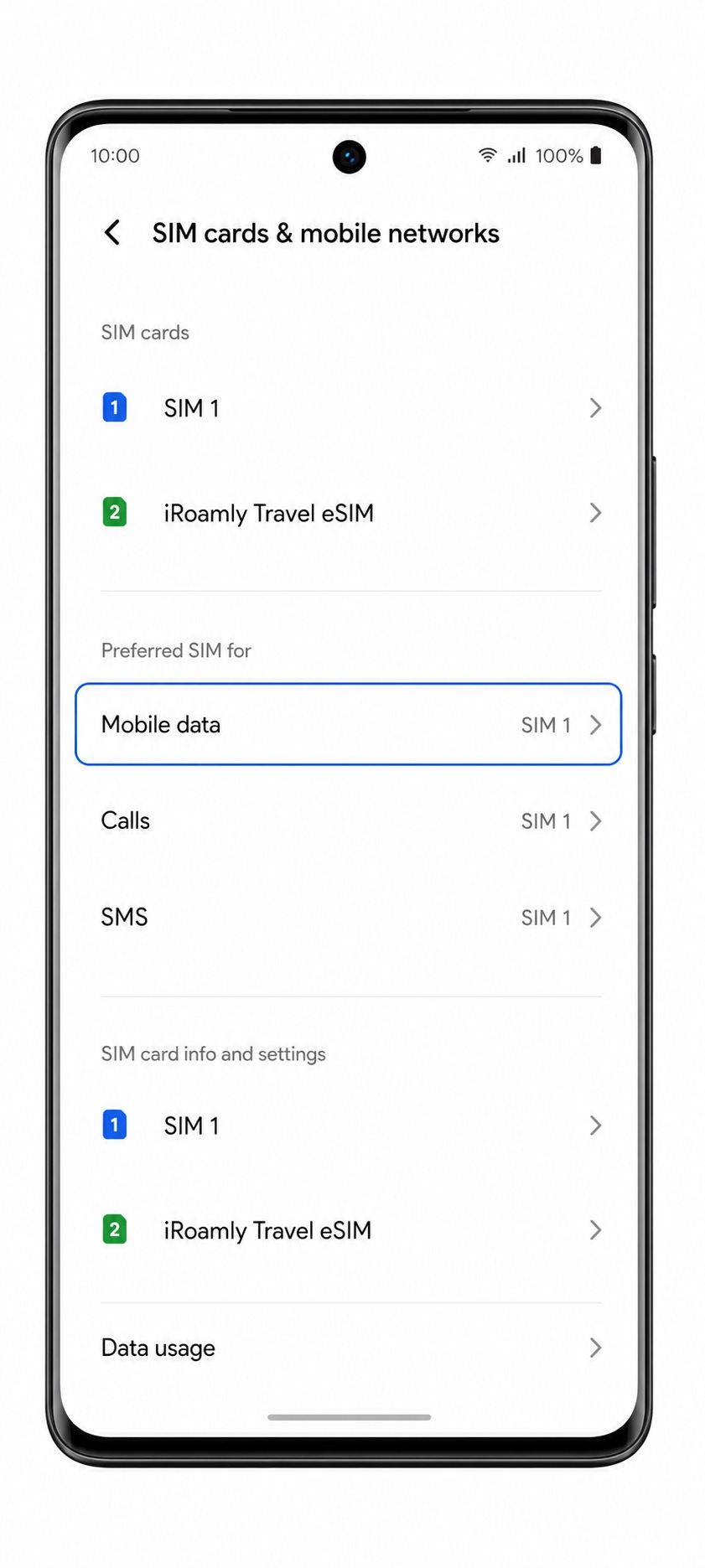 Vivo X100 Pro Step 13: Mobile data selection