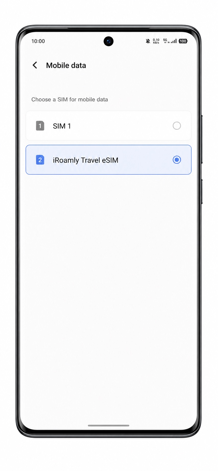 Vivo X100 Pro Step 14: Select iRoamly for data