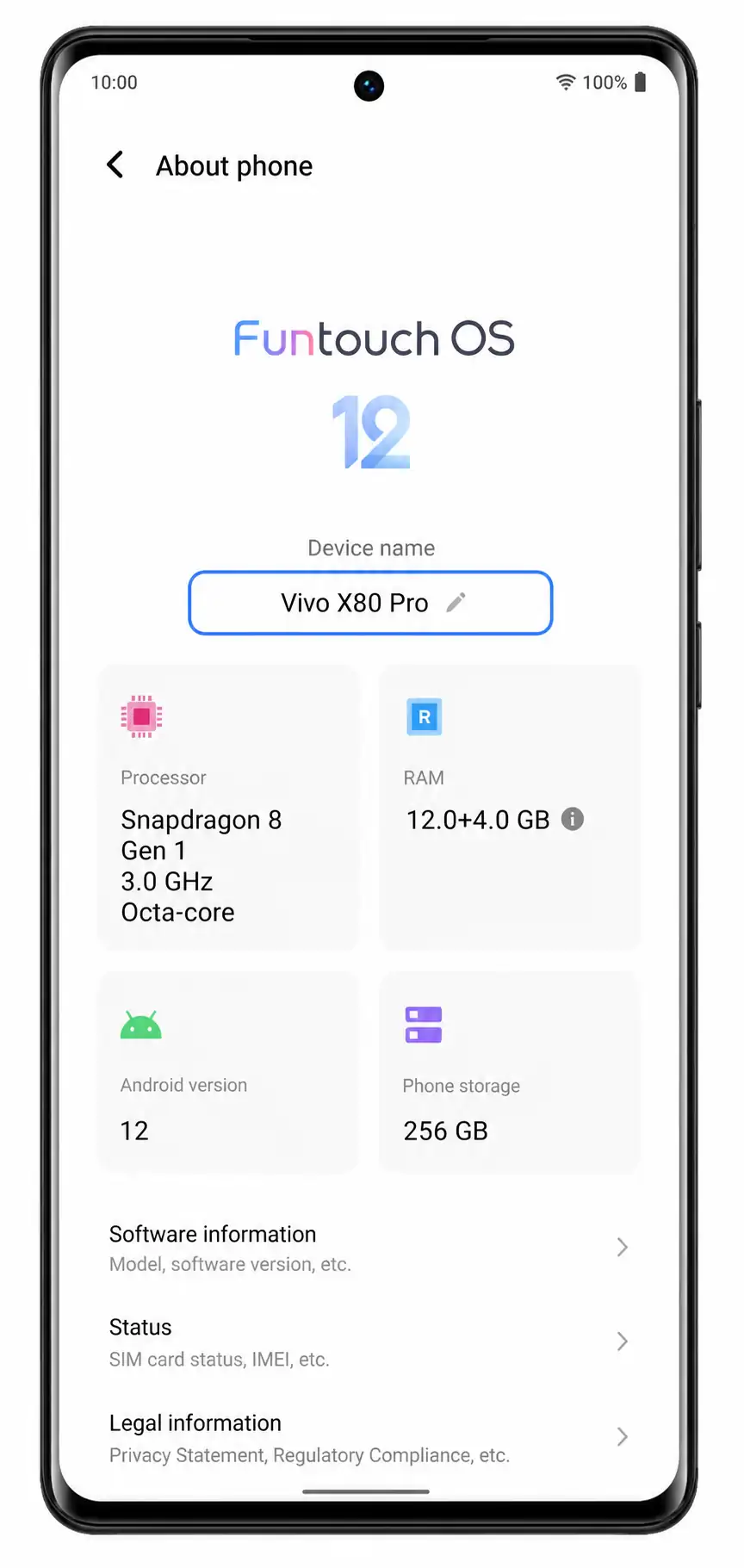 Vivo X80 Pro Step 1: About phone confirms Vivo X80 Pro and Funtouch OS Vivo X80 Pro Step 1: About phone confirms Vivo X80 Pro and Funtouch OS