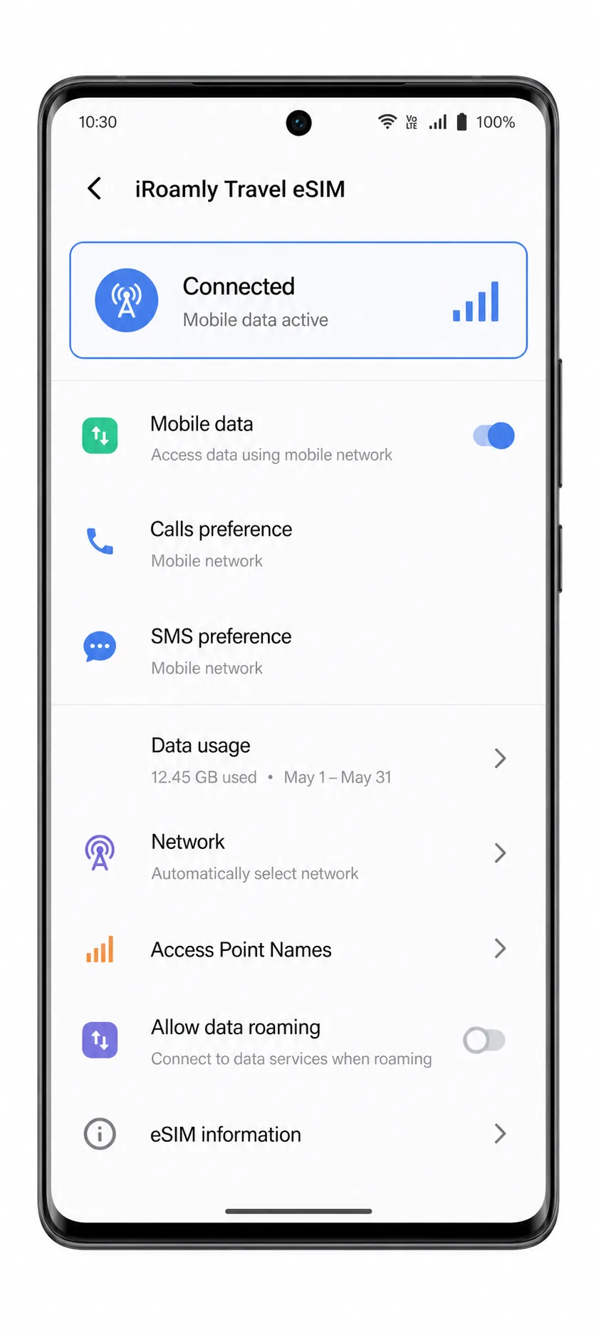 Vivo X90 Pro Step 10: eSIM network status