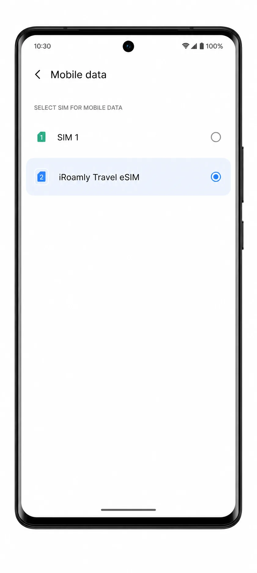 Vivo X90 Pro Step 11: Select iRoamly for mobile data