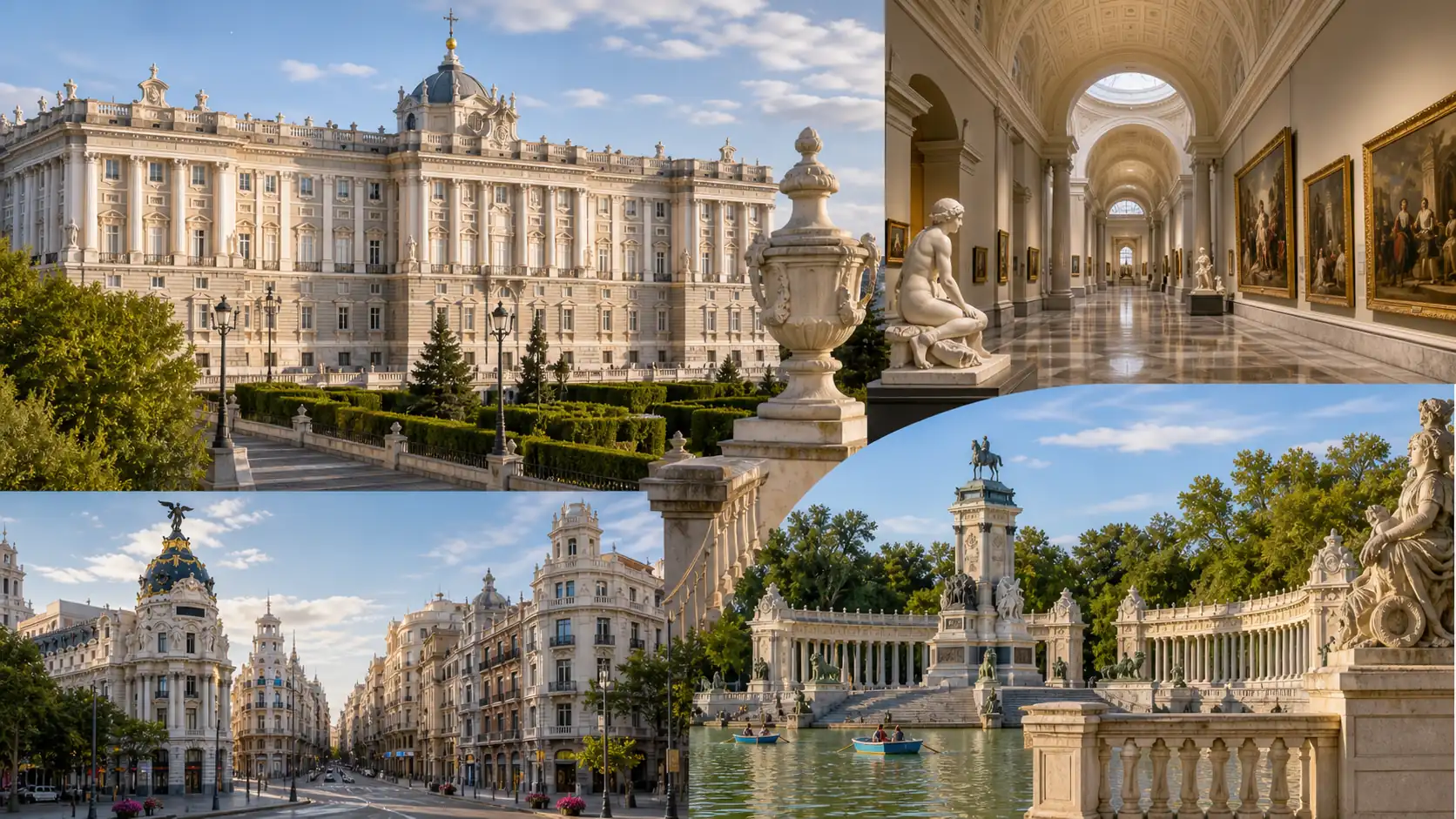 Madrid royal and cultural architecture representing Spain capital history Königliche und kulturelle Architektur in Madrid, die die Geschichte der spanischen Hauptstadt repräsentiert