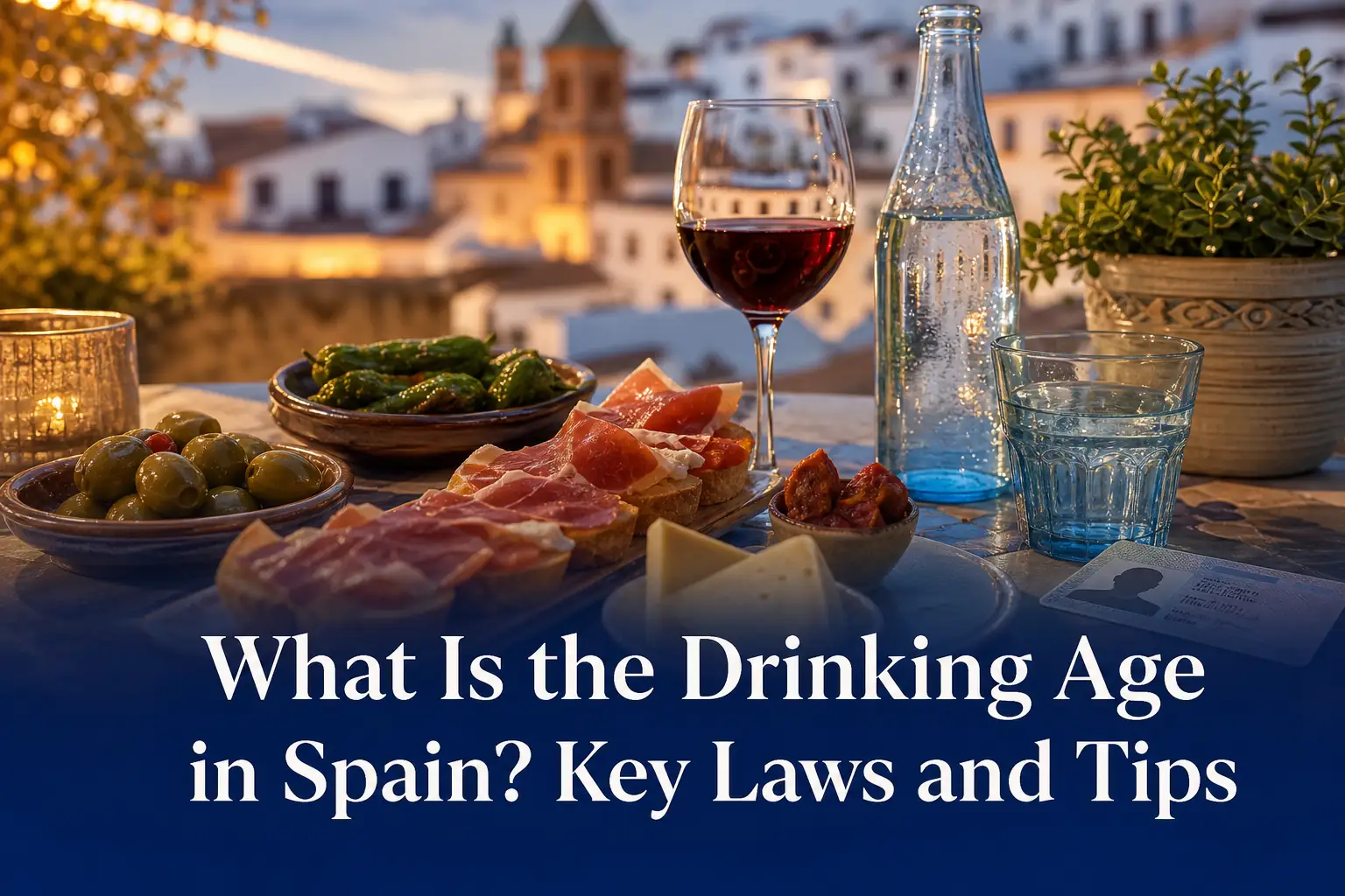 What Is the Drinking Age in Spain cover with a tapas table and identification card What Is the Drinking Age in Spain cover with a tapas table and identification card